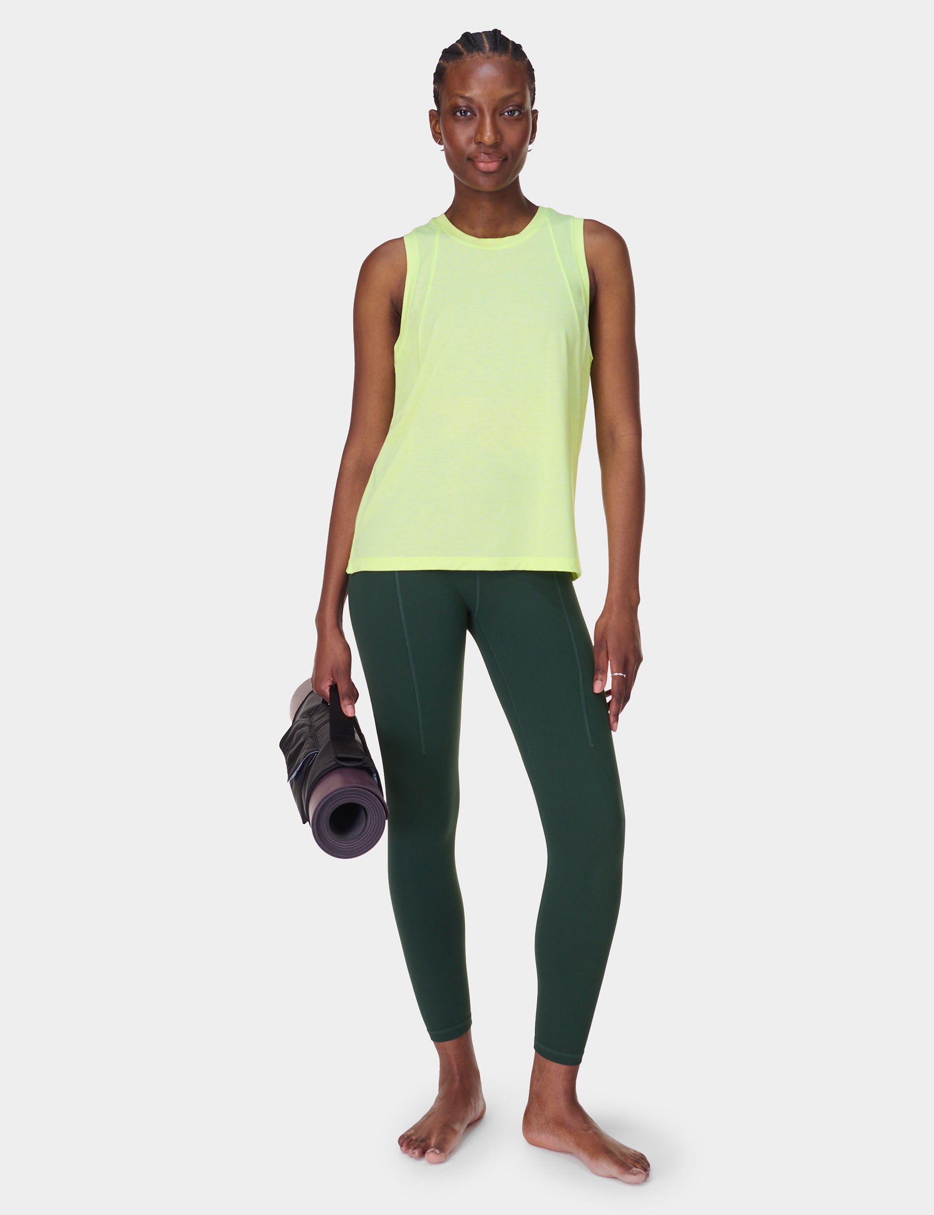 Soft Flow Studio Vest for Women - Lightweight Pomelo Green Cardigan for Layering, Yoga, and Casual Wear