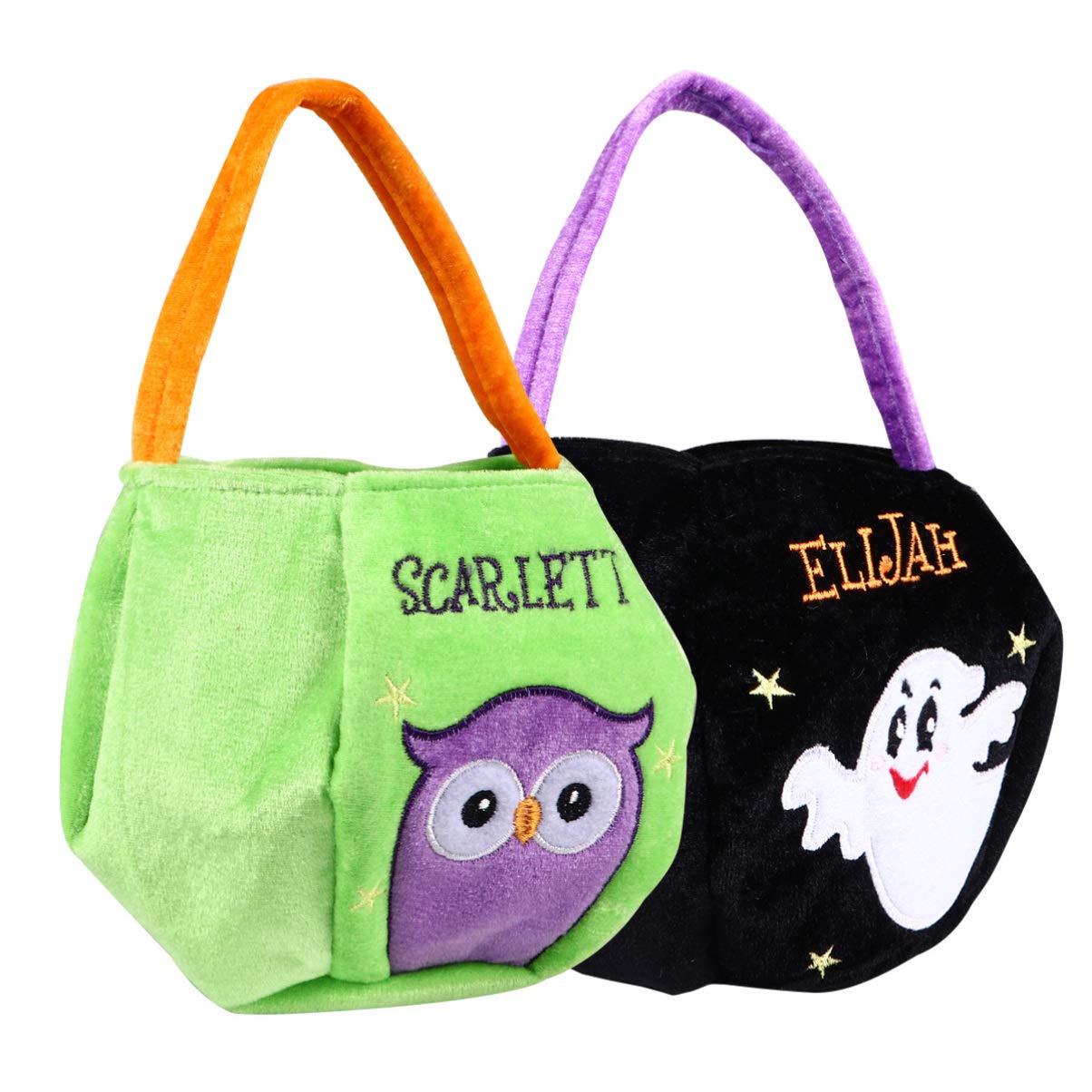 Halloween Trick or Treat Tote Bags - 2 Pack Reusable Pumpkin Candy Bags for Kids & Adults - Perfect for Halloween Parties, Trick-or-Treating & Festive Decor (Assorted Colors)