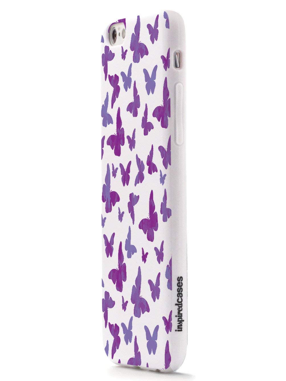 Inspired Cases - iPhone 12 Pro Max Case with 3D Textured Design - Shockproof Protective Cover for Apple iPhone 12 Pro Max - Purple Butterflies on White - Perfect for Everyday Use, Travel & Outdoor Activities