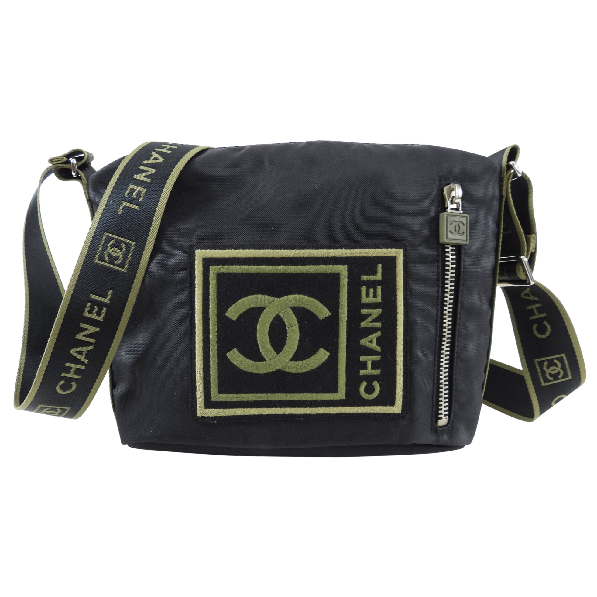 Chanel Sport Nylon Crossbody Messenger Bag for Women - Lightweight Shoulder Bag with Adjustable Strap, Perfect for Gym, Travel & Everyday Use