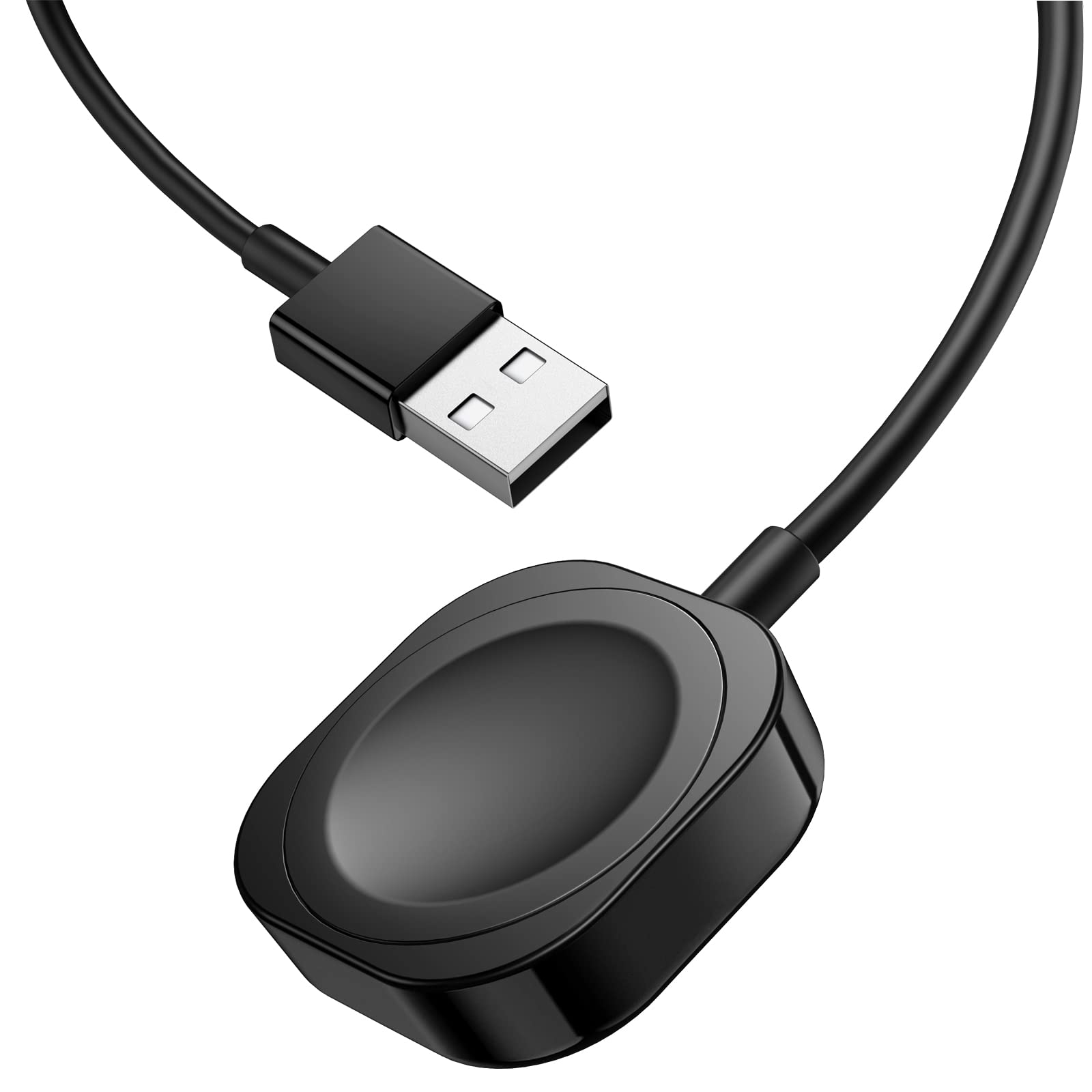 Fast Charging Magnetic USB Cable for Apple Watch Series 9/8/7/6/5/4/3/2/SE/SE2/Ultra - 1.6ft (0.5M) Durable Charger Cord - Black | Perfect for Home, Office & Travel Charging