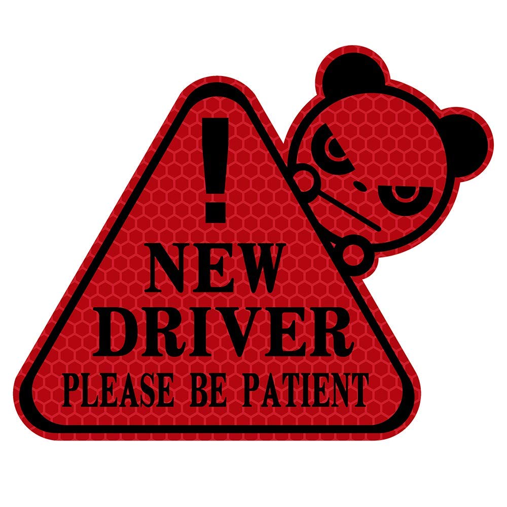 Funny New Driver Sticker for Car - Reflective Waterproof Student Driver Decal (Red) - Perfect for Graduation Gifts & Beginner Driver Safety