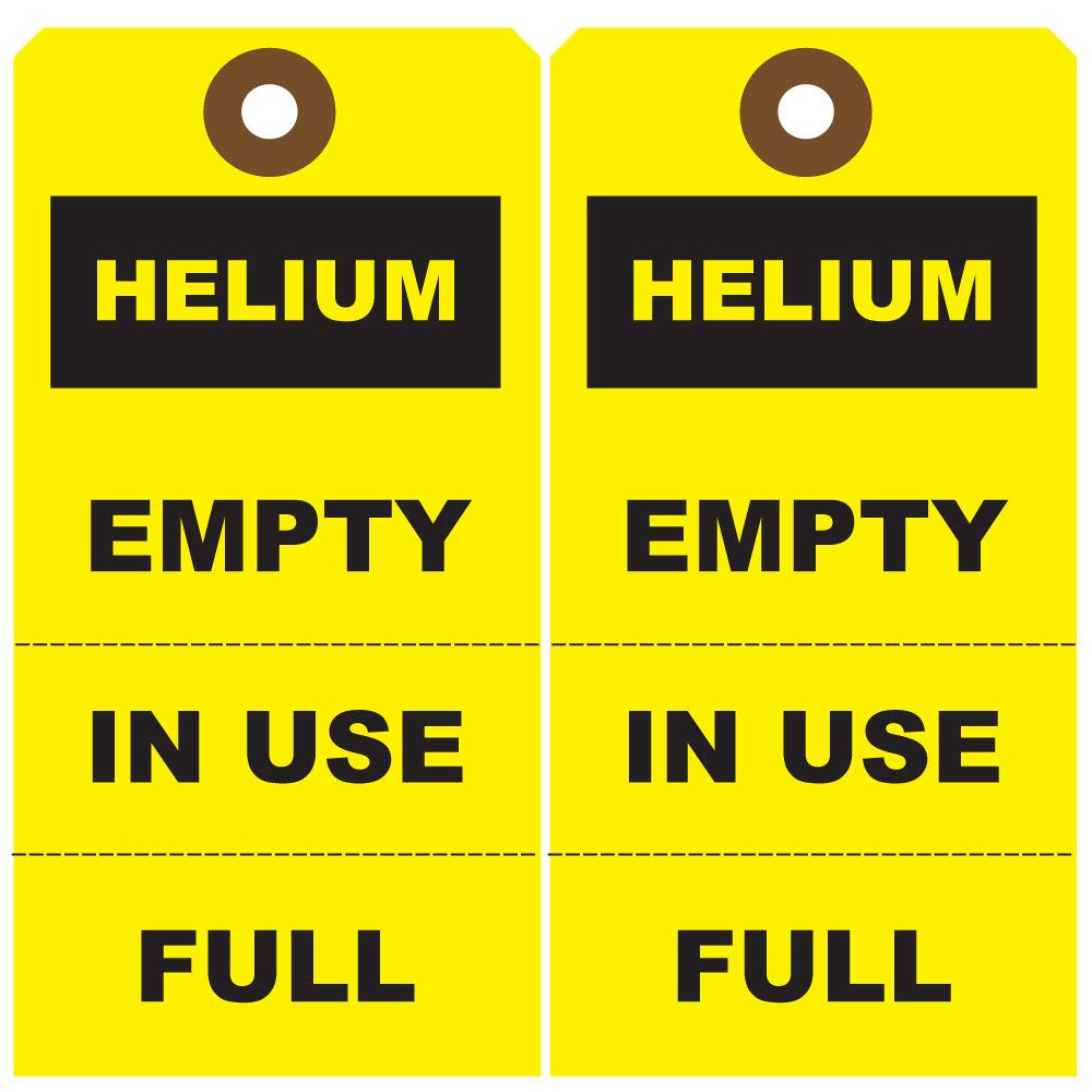 Gas Cylinder Tags - Full, In Use, Empty Labels for Helium Tanks - 25-Pack | Perfect for Industrial, Medical & Party Balloon Safety Identification