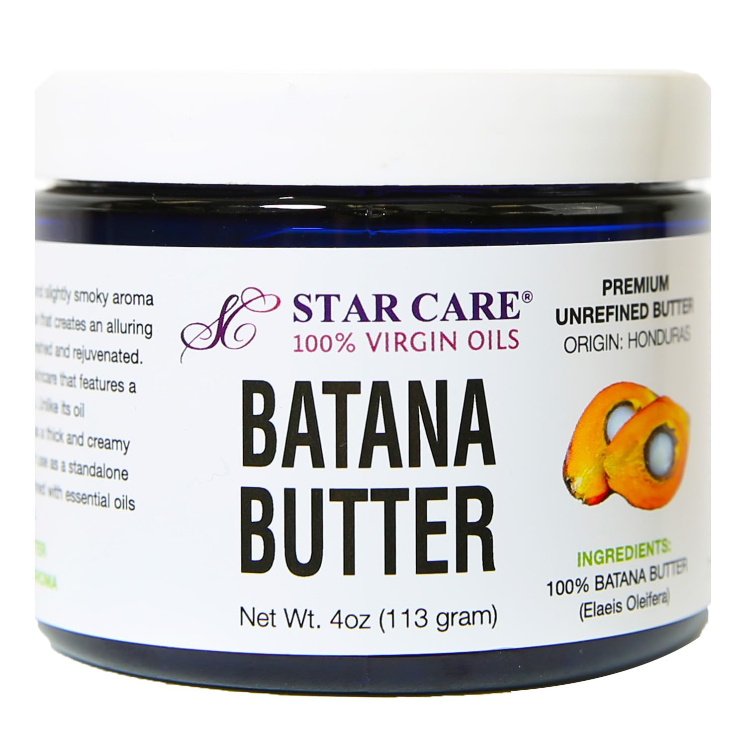 100% Pure Virgin Batana Oil Butter - 4oz (113g) - Natural Hair & Skin Moisturizer for Dryness & Frizz - Perfect for DIY Beauty, Scalp Treatment & Curly Hair Care