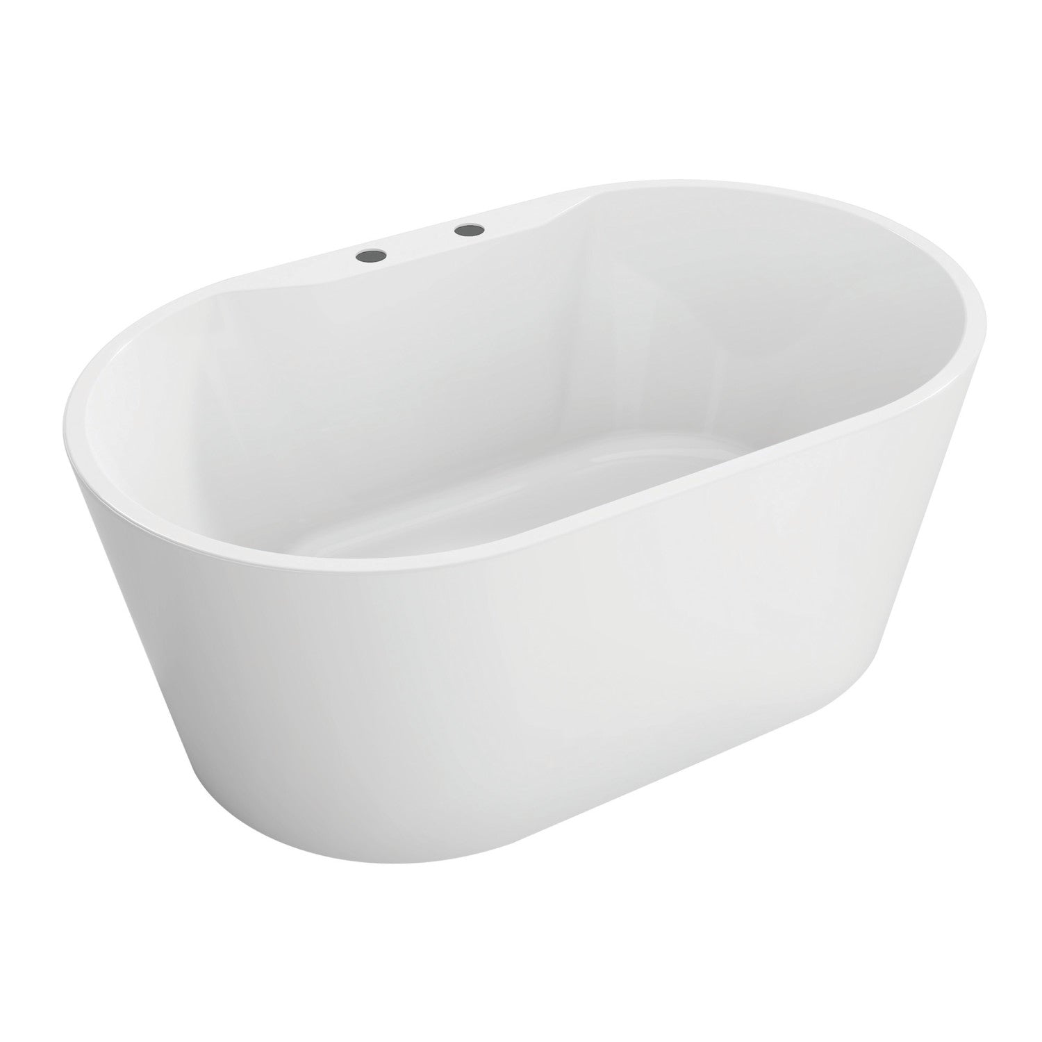 Aqua Eden VT7DE553423 55-Inch Freestanding Acrylic Oval Bathtub with Drain - Glossy White - Perfect for Luxury Bathrooms & Spa Retreats