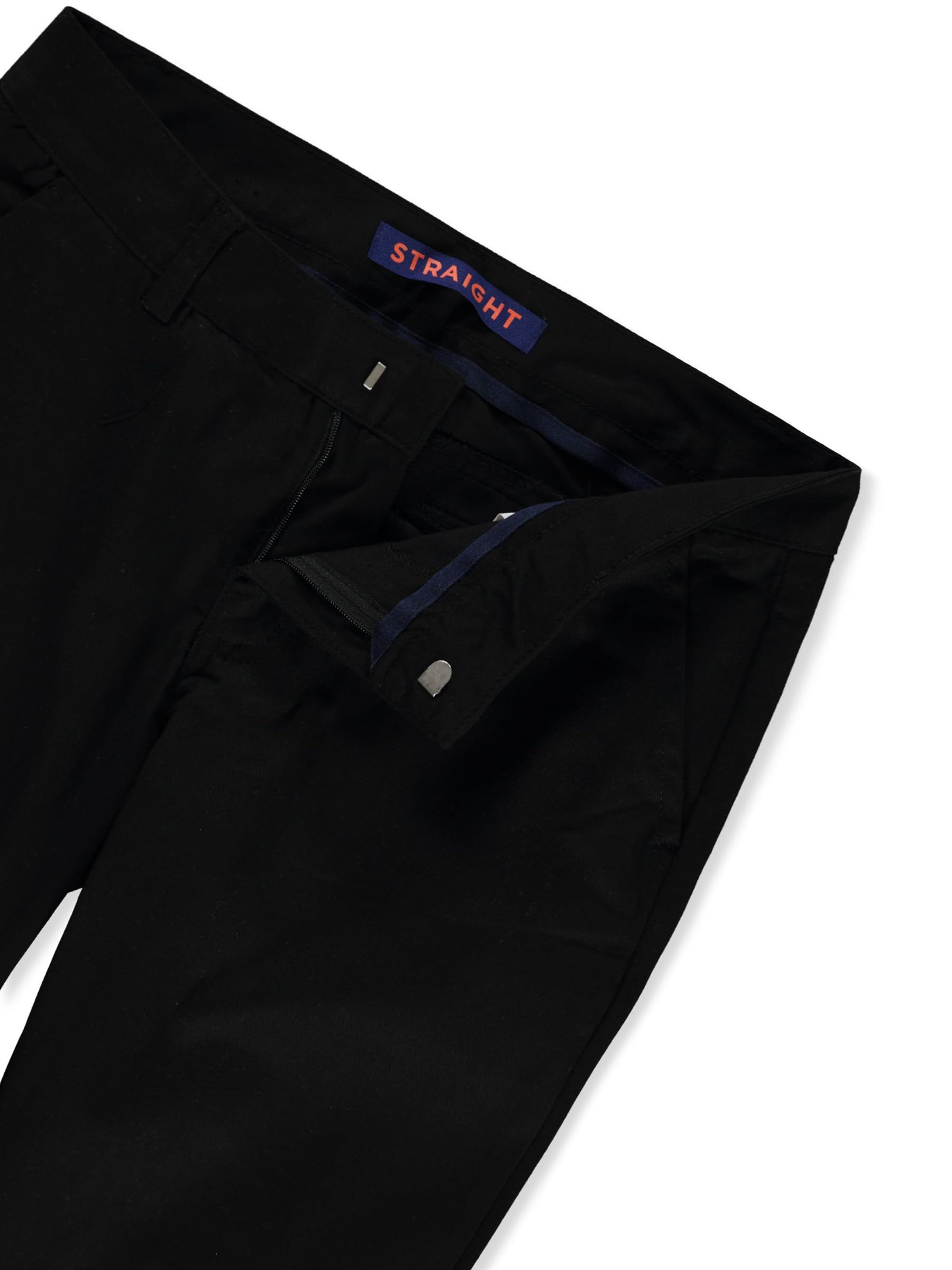 French Toast Women's Stretch Twill Straight Leg Pants - Black, Size 16 Junior Girls - Comfortable School Uniform & Casual Wear for Teen Girls