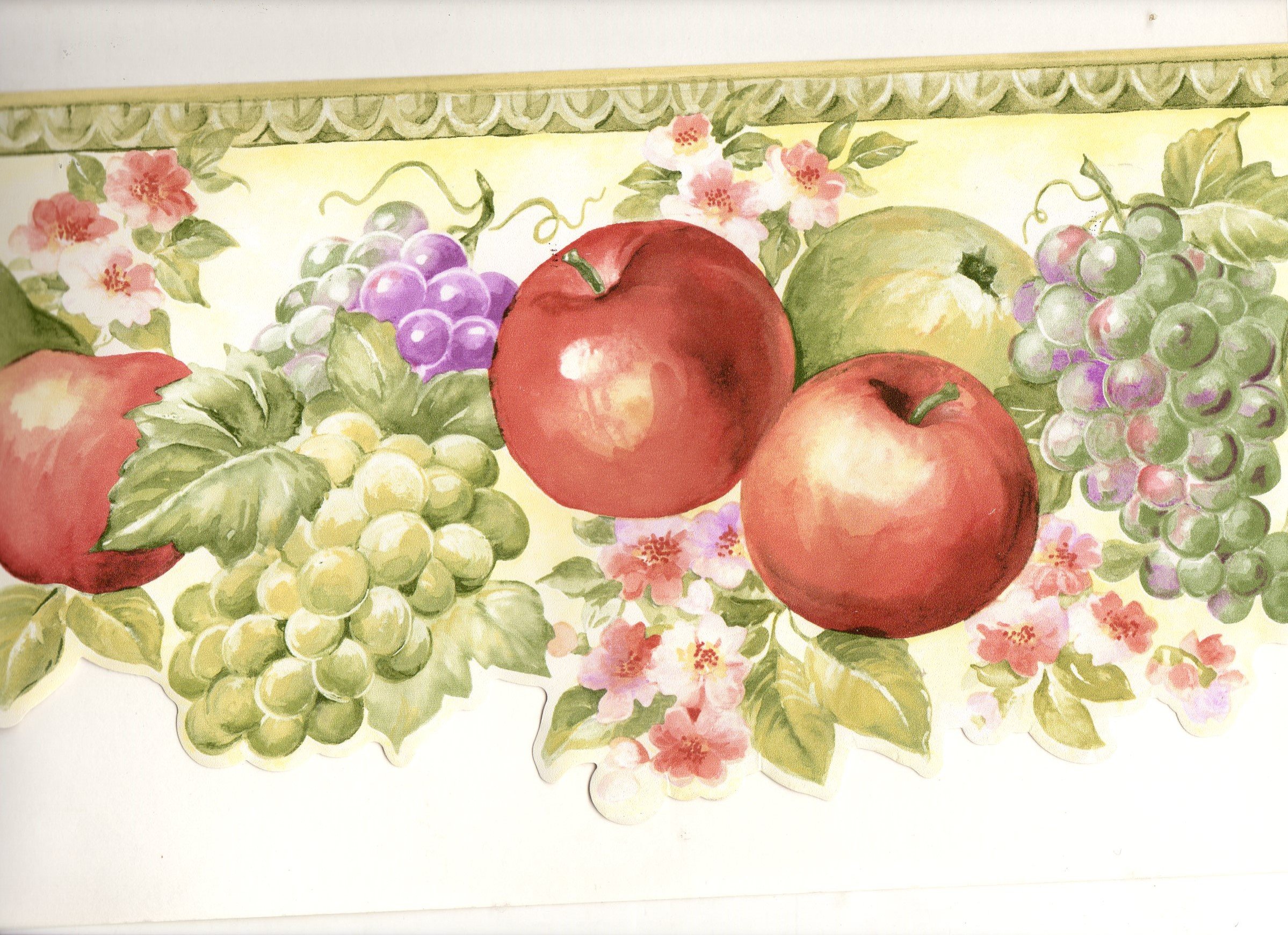 Norwall Happy Fruit Border Wallpaper - Self-Adhesive Peel & Stick Wallpaper Border for Kids Room, Nursery, Playroom - Fun & Colorful Fruit Design