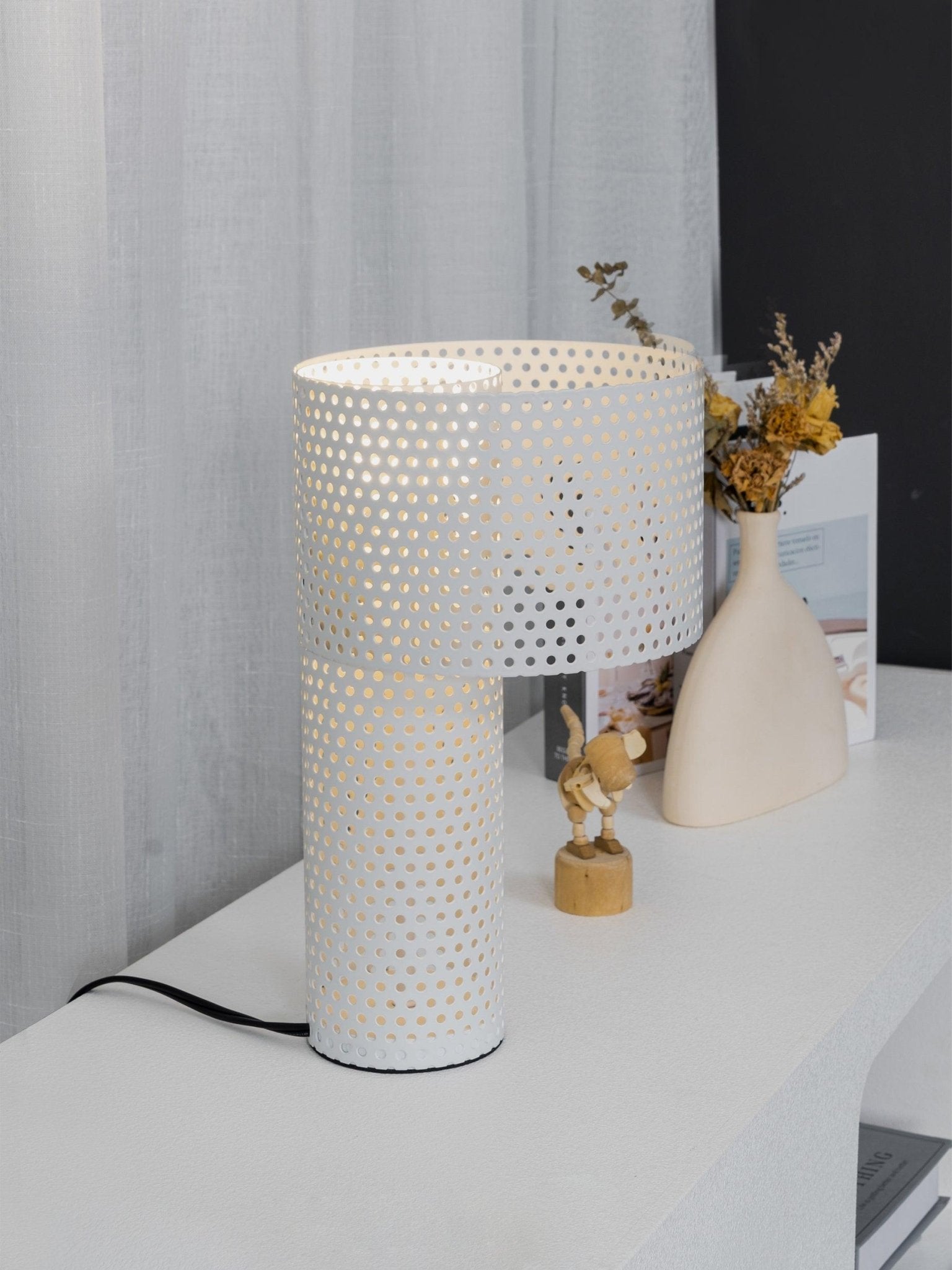 Modern Embrey Table Lamp - Stylish LED Nightstand Light for Bedroom, Living Room & Office - Warm White & Cool White Dimmable Lighting for Reading & Relaxation