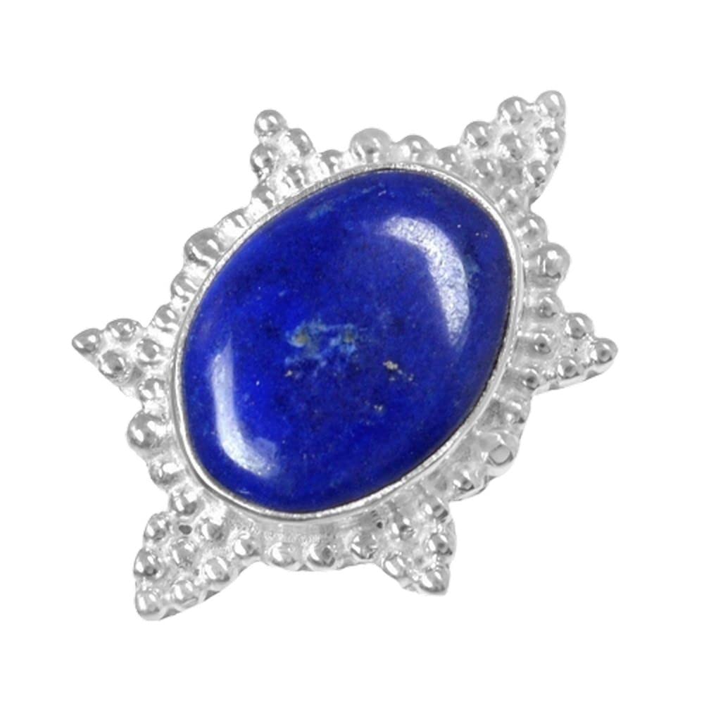 Lapis Lazuli 925 Sterling Silver Rings for Women | Blue Oval Gemstone Bridesmaid Jewelry | Handmade Bezel Set Tortoise Design Rings | Perfect for Weddings, Gifts & Everyday Wear
