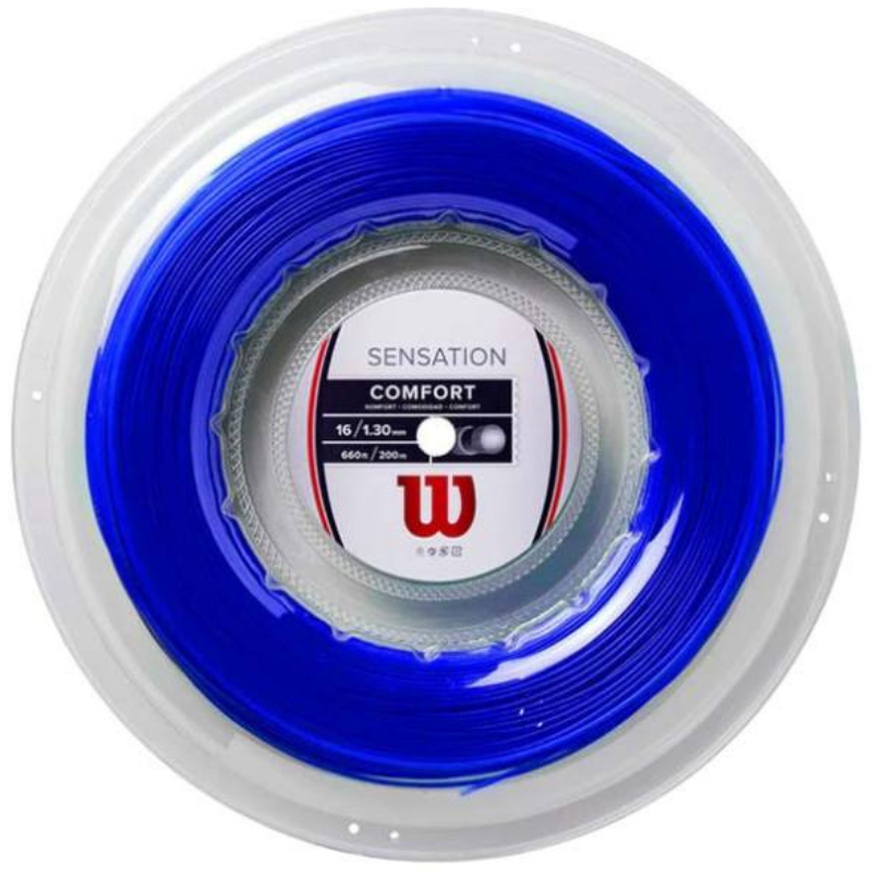 Wilson Sensation 16G/1.30 Tennis String Reel - Premium Blue Polyester String for Tennis Rackets | Perfect for Tournament Play & Recreational Tennis