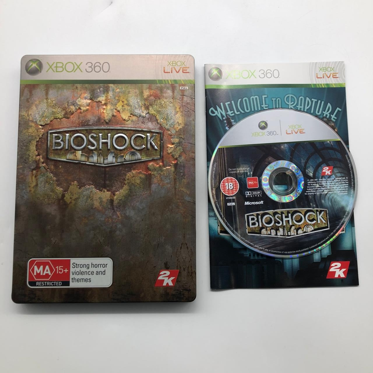 BioShock Xbox 360 Game - Limited Edition Steelbook with Manual (PAL) | Post-Apocalyptic Underwater Adventure Game for Action RPG Fans