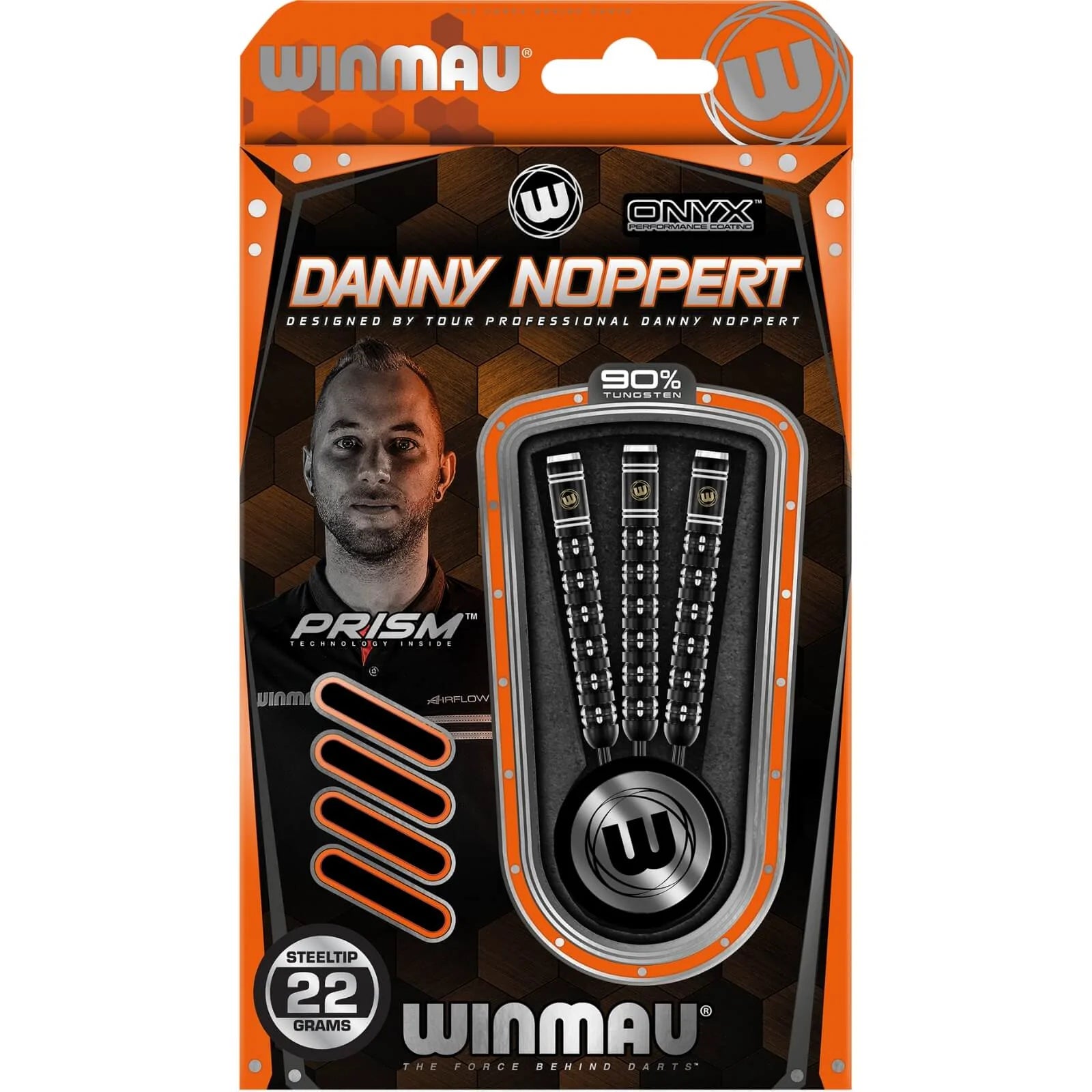 Winmau Danny Noppert Freeze 90% Tungsten Steel Tip Darts - Professional Soft Tip Darts for Bars, Pubs & Home Dartboard Games