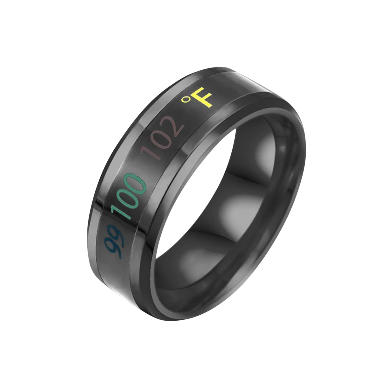 Temperature Changing Titanium Steel Smart Ring for Men & Women - Black Color Display, Anime Style, Size 7 | Perfect for Cosplay, Gift Giving, and Everyday Fashion Accessories