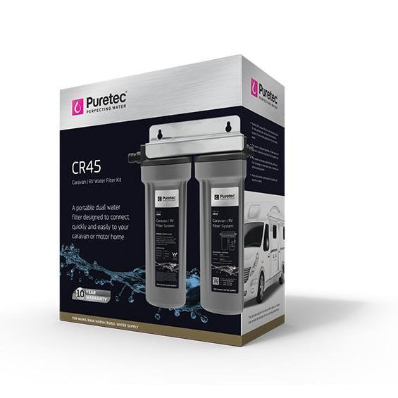 Puretec CR Series Caravan/RV Water Filter Kit (16 LPM) - High Flow RV Water Filtration System for Clean Drinking Water on Road Trips & Camping Adventures