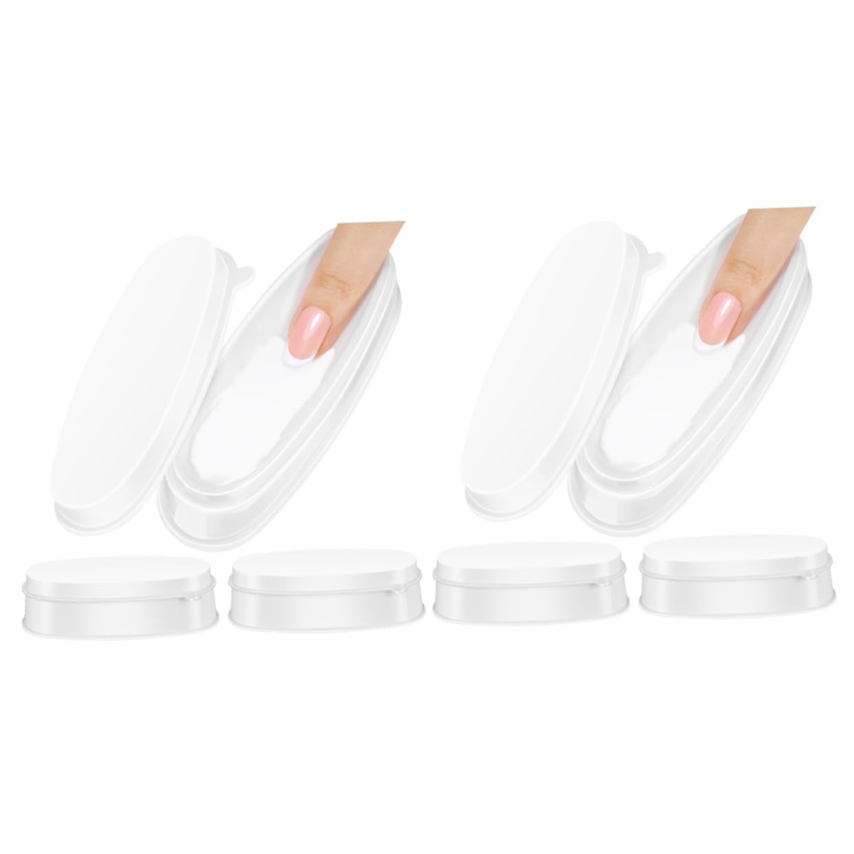 FRCOLOR 2 Sets French Style Manicure Kit with Nail Dipping Powder Storage Boxes - 3pc Nail Art Accessories for Salon & Home Manicure | Perfect for Nail Technicians & DIY Enthusiasts