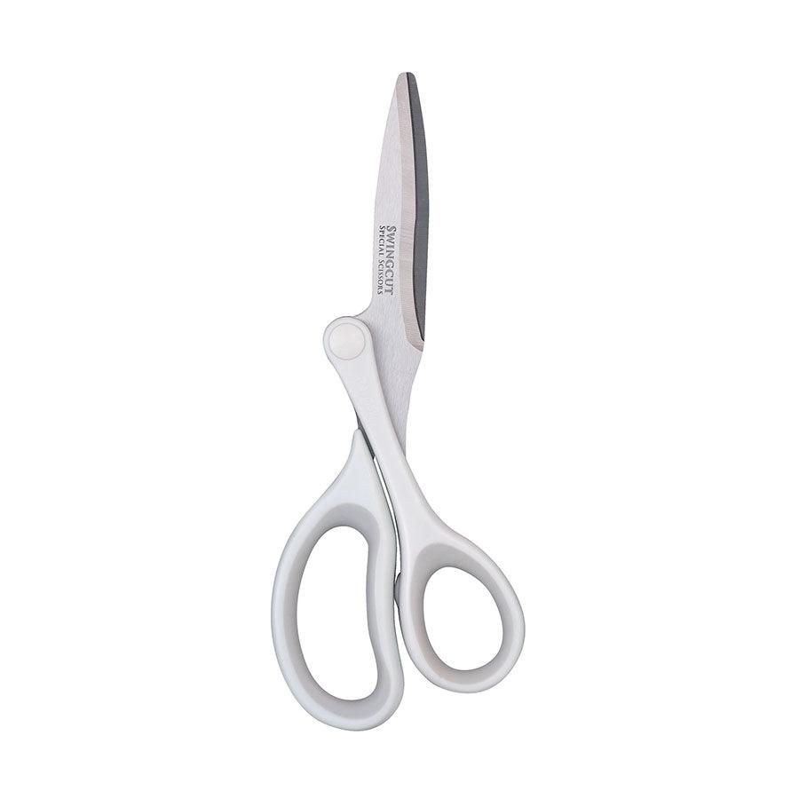 RAYMAY Swingcut Scissors - Premium White Office Scissors for Paper, Fabric & Crafting - Perfect for School, Office & Home Use