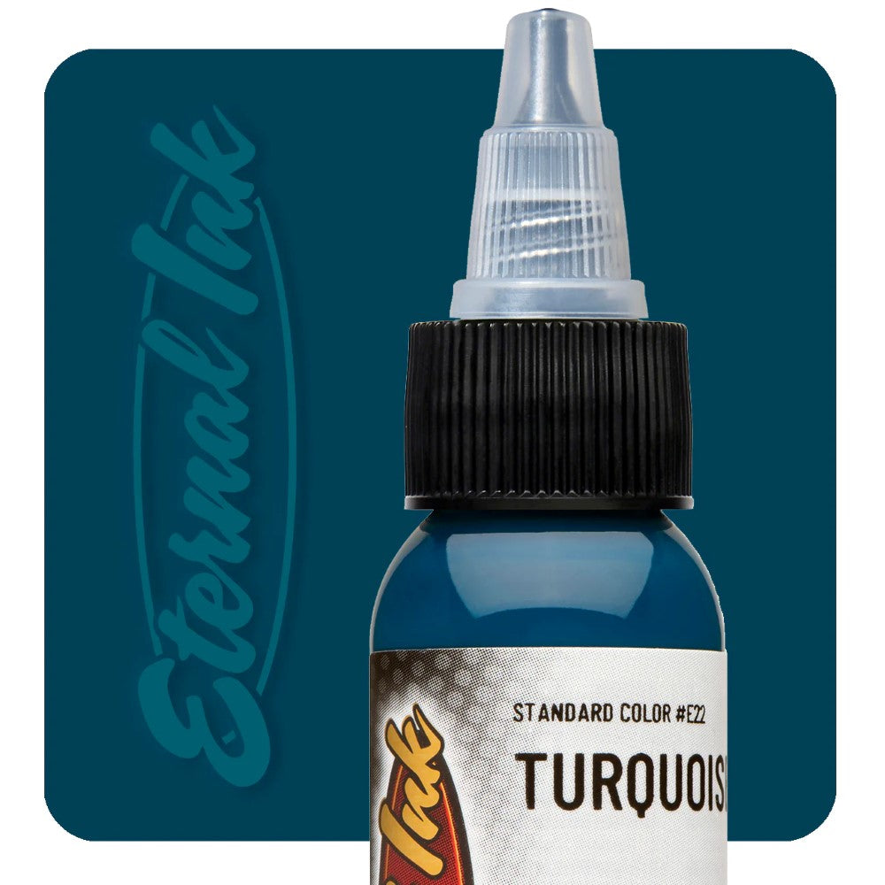 Eternal Ink Turquoise Tattoo Ink - Vibrant & Long-Lasting Professional Body Art Pigment for Tattoo Artists & Enthusiasts | Perfect for Sleeves, Cover-Ups & Detailed Tattoo Designs