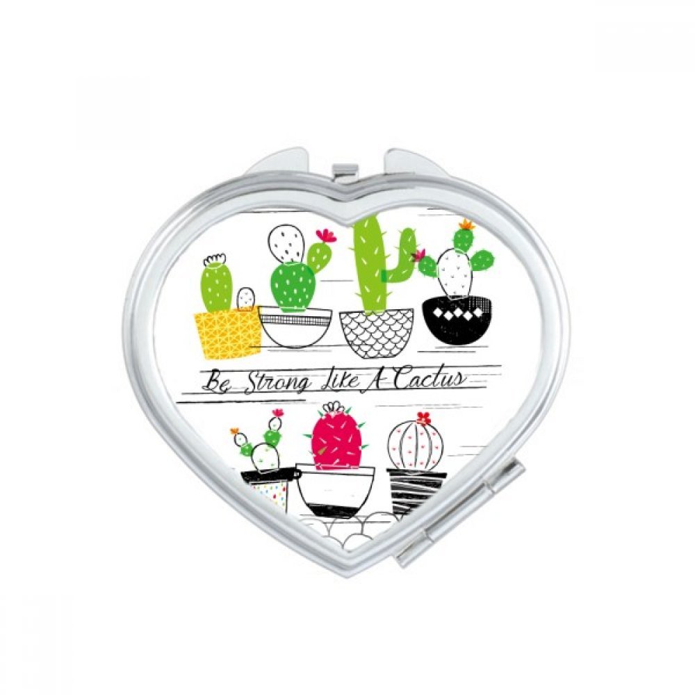 Bestchong Succulents Potted Plant Cactus Heart Mirror - 3X Magnification Portable Handheld Pocket Makeup Mirror for Travel, Home, Office & On-the-Go Touch Ups