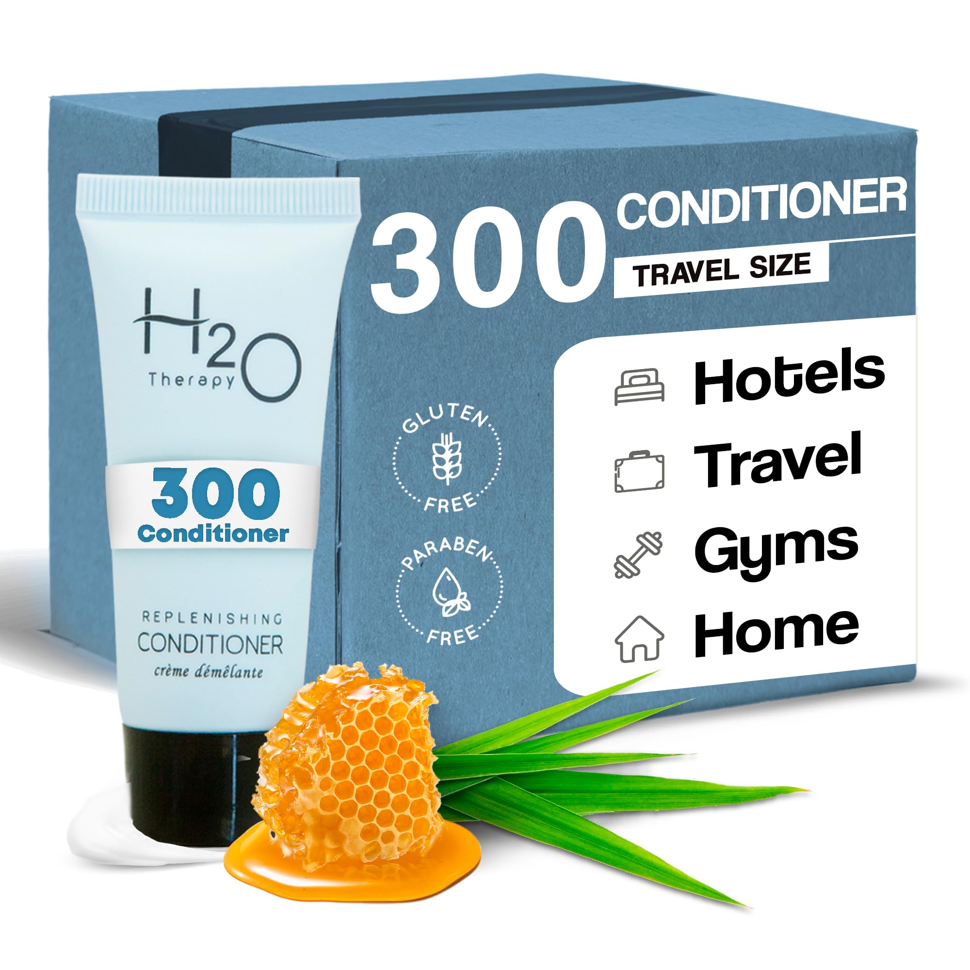H2O Therapy Conditioner - Travel Size 0.85 oz (Pack of 300) | Hotel & Hospitality Amenities | Perfect for Hotels, Spas, Gyms & Travel Toiletries