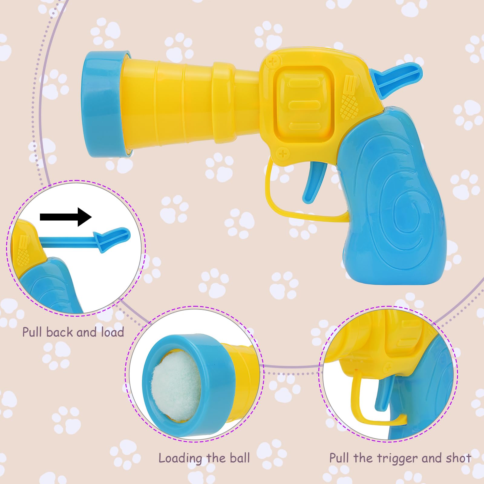 Interactive Cat Toy Ball Launcher Gun with 30 Plush Balls - Automatic Fetch Toy for Indoor Cats, Exercise & Bonding Play - Fun Kitty Toys for Bored Adult Cats (Perfect for Small Spaces & Playtime)