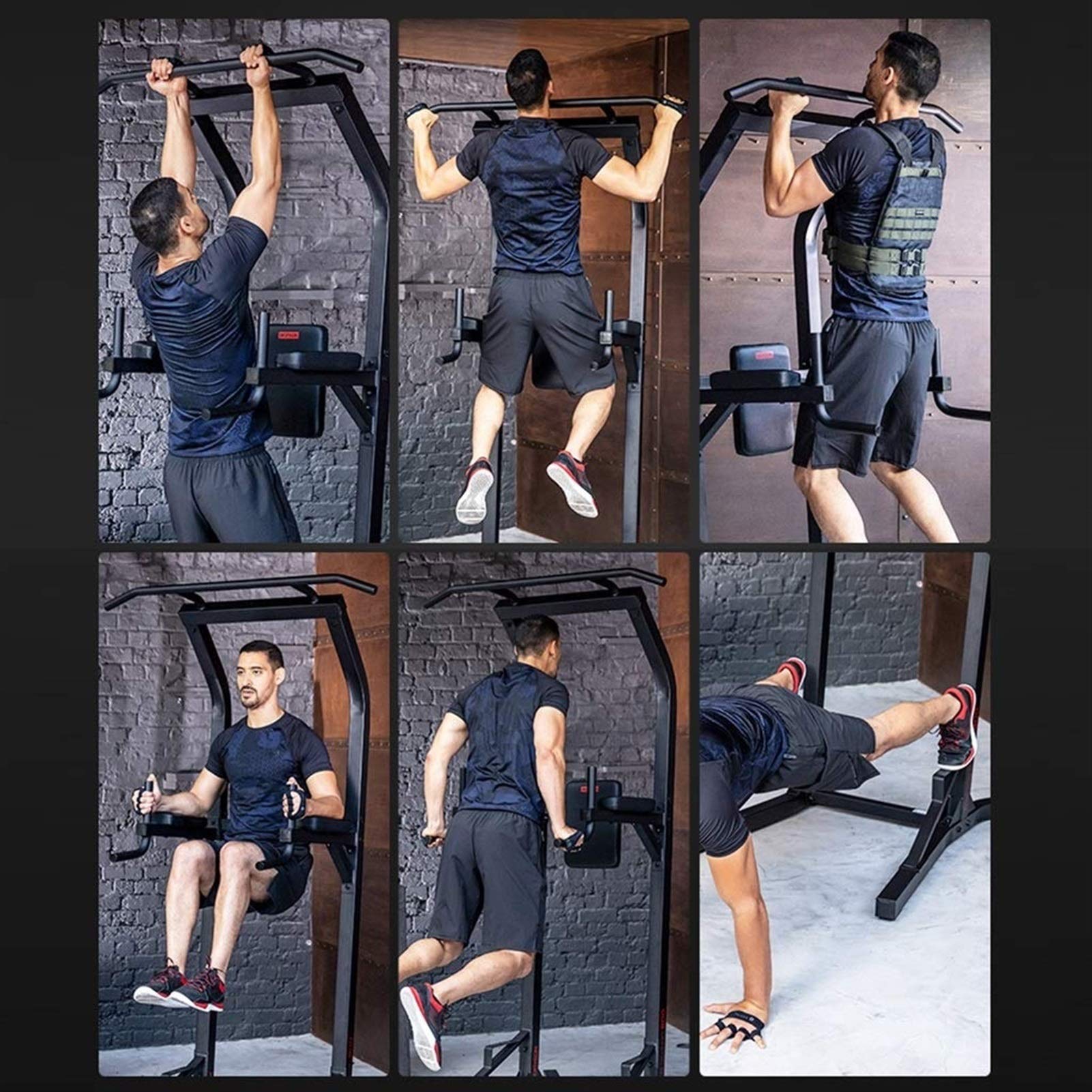 Adjustable Height Power Tower for Strength Training - Heavy Duty Multi-Function Home Gym Equipment with Dip Bar & Pull Up Station - Perfect for Full-Body Workouts at Home
