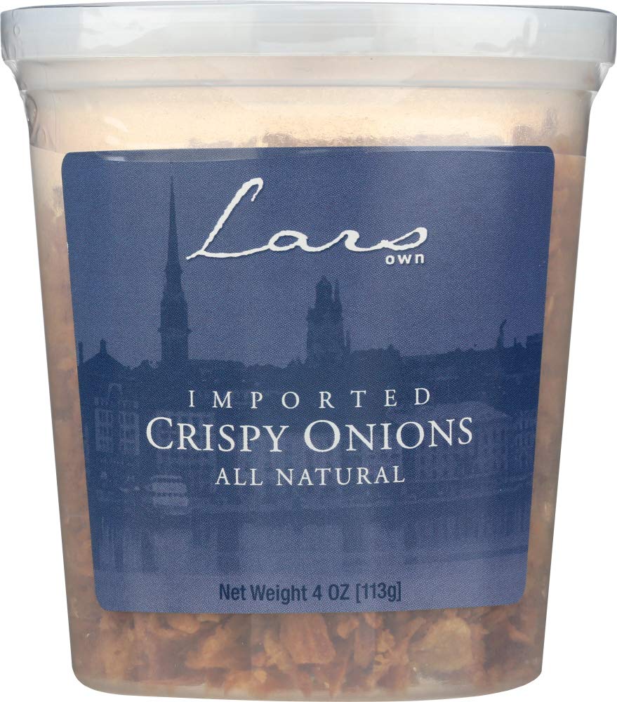 Premium Lars' Own Imported Crispy Onions - 4oz Resealable Bag | Gourmet Topping for Salads, Burgers, Hot Dogs & Casseroles | Crunchy Fried Onions for Asian & American Cuisine