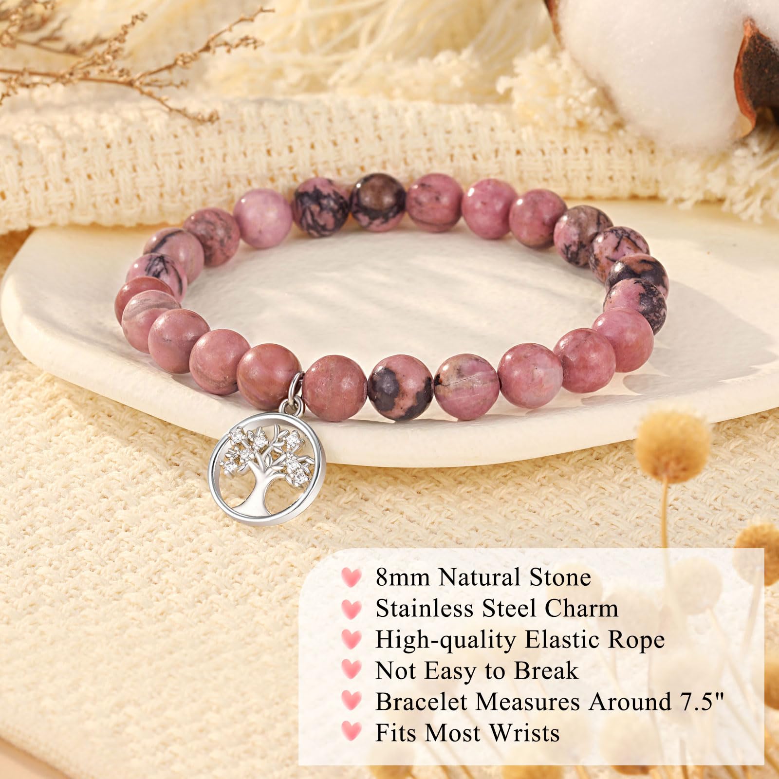 Tree of Life Bracelet for Women - Elegant Jewelry Gift for Grandma, Mom, Aunt, Sister & Teacher | Birthday, Christmas, Wedding & Mother's Day Present | Perfect for Daily Wear, Special Occasions & Spiritual Healing