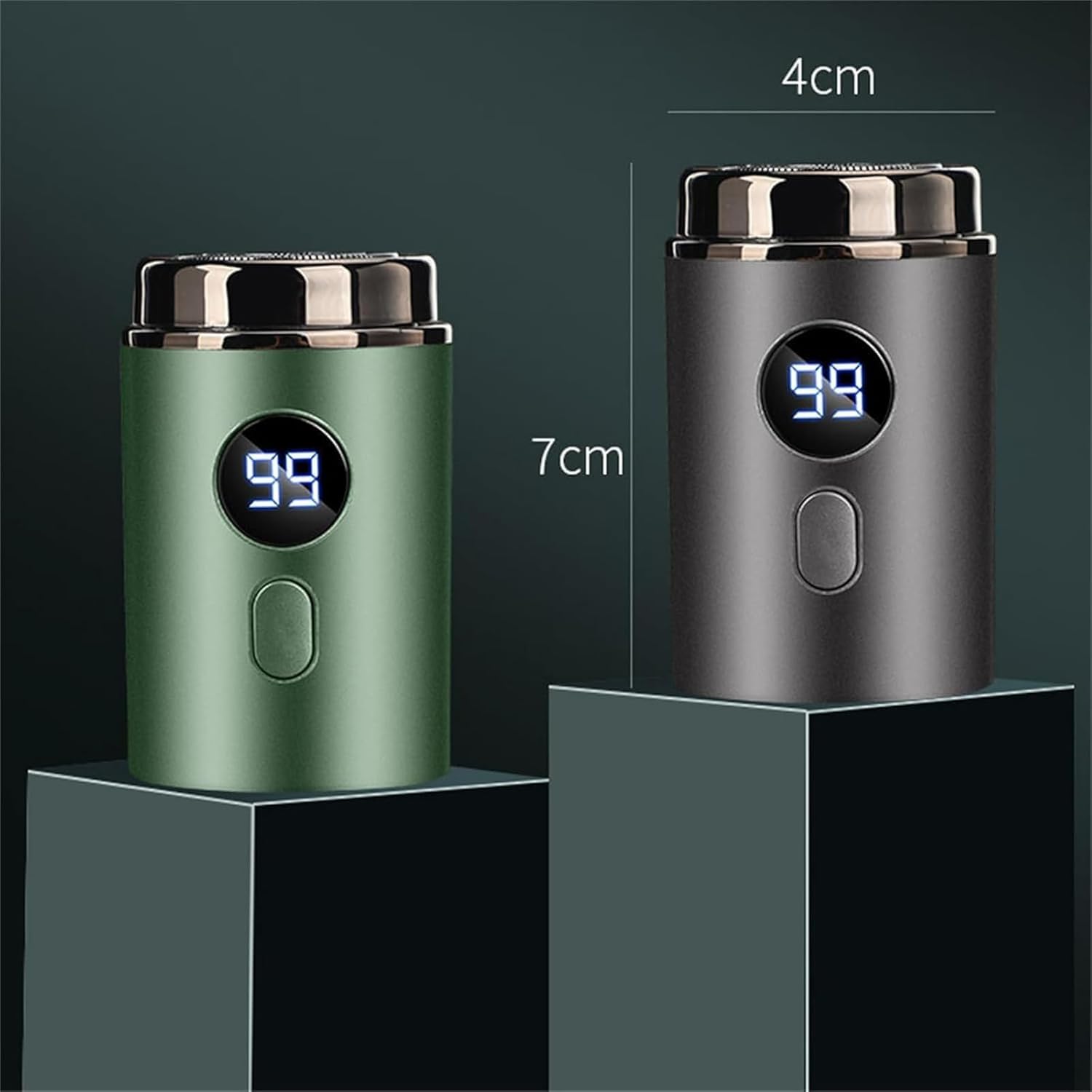 Timeatea Mini Portable Electric Shaver with LED Power Display - Rechargeable Travel Razor for Men, Home & Car Use - Gray (Ideal for Grooming, Business Trips & Quick Touch-Ups)