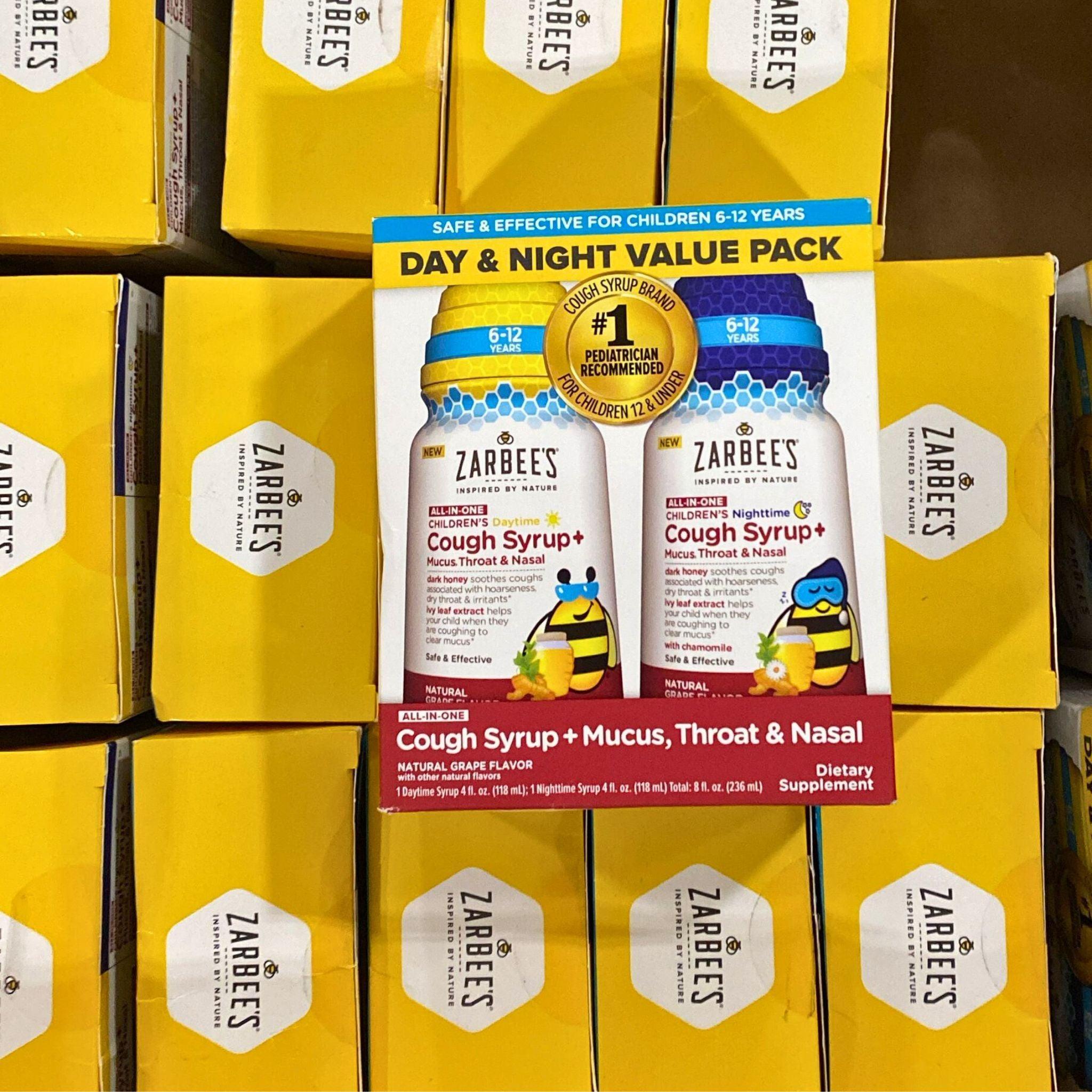 Zarbee's Day & Night Value Pack - Children's Cough Syrup & Immune Support (23 Pcs) - Berry Flavor for Kids - Daytime & Nighttime Relief - Perfect for Cold Season & Travel