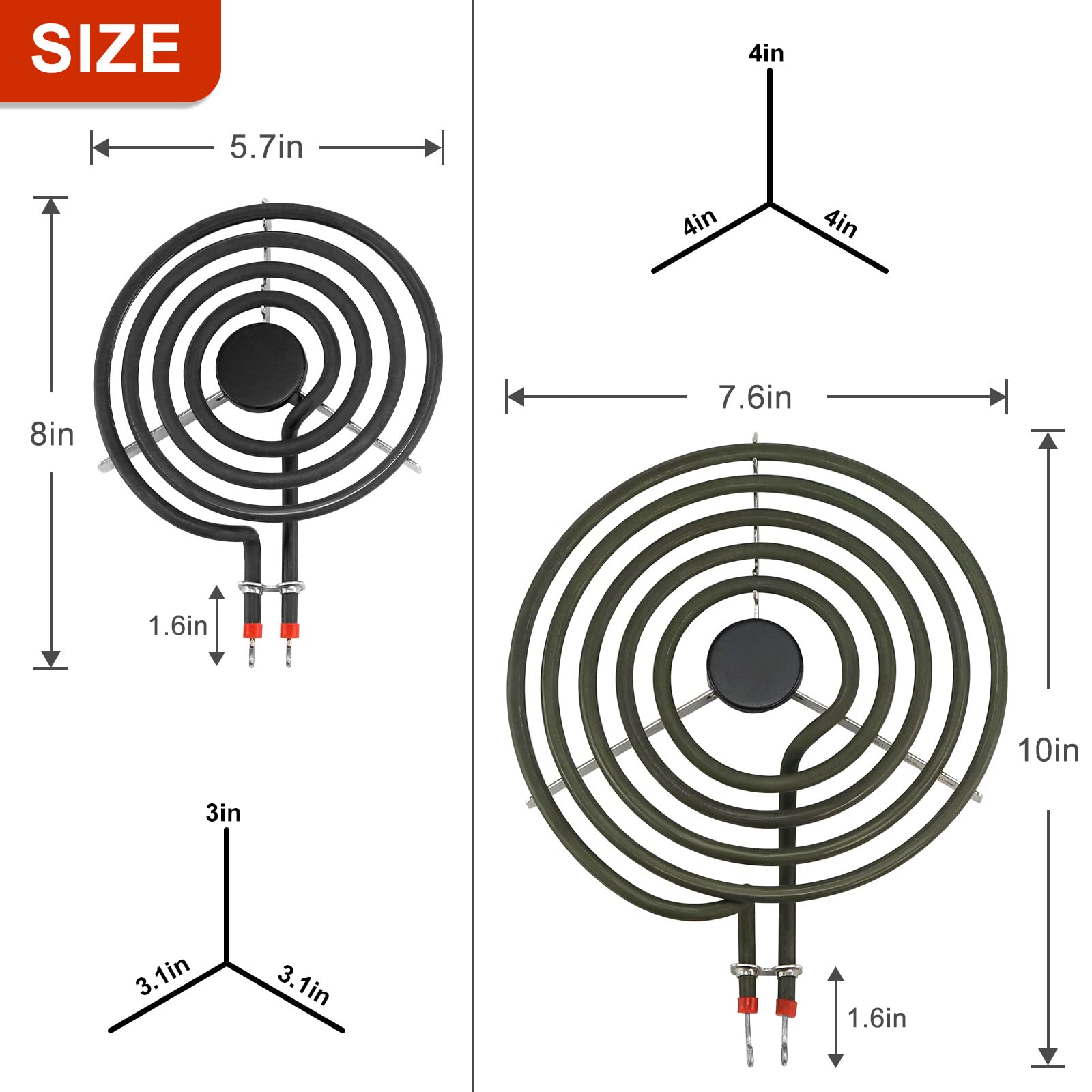 AMI PARTS Porcelain Burner Drip Pan & MP22YA Electric Range Burner Element Replacement Set - Compatible with Whirlpool Electric Stoves | Perfect for Kitchen Repairs & Stove Maintenance