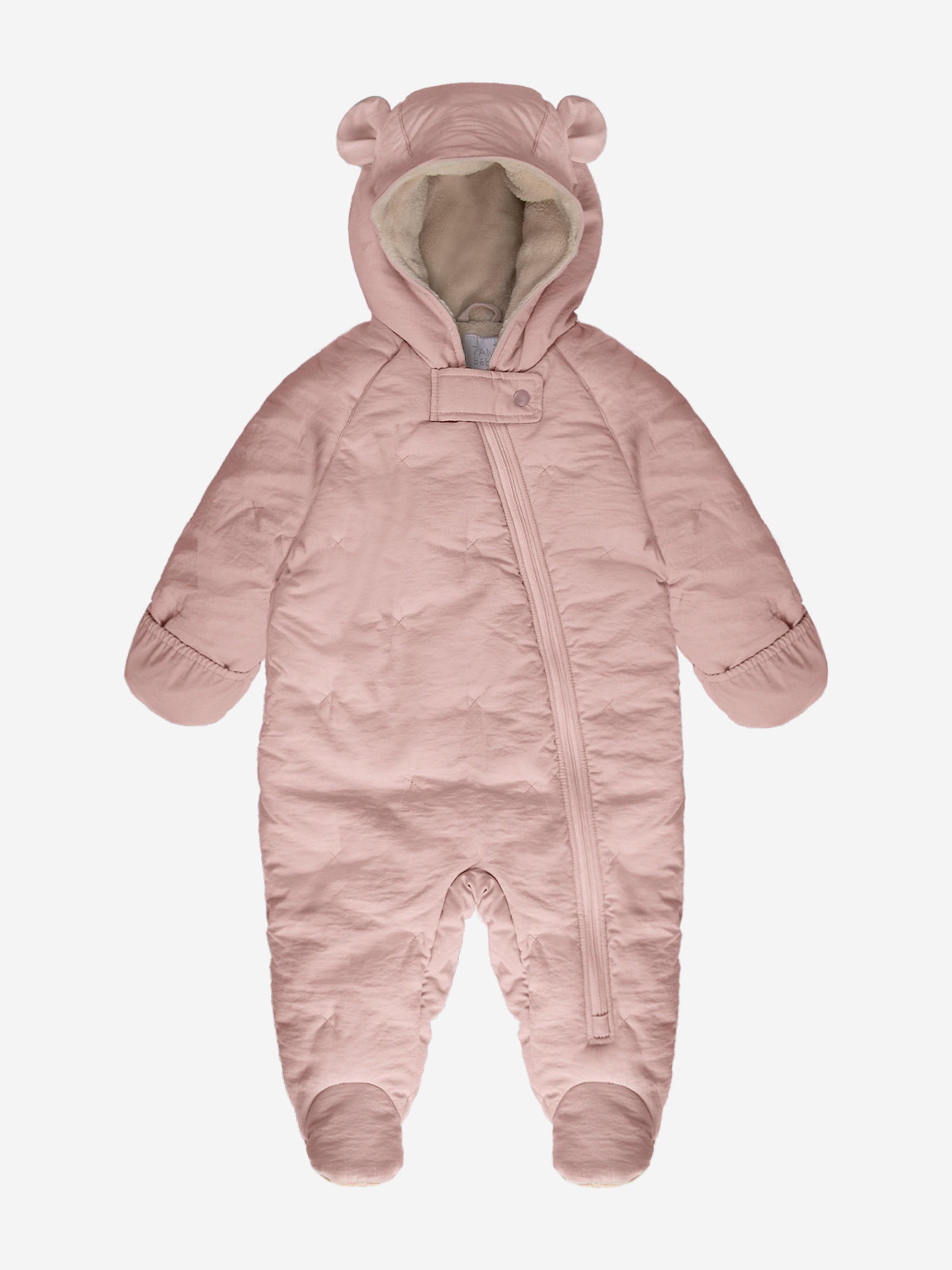 7AM Enfant Baby Girls Winter Snowsuit - Lightweight & Warm Pink Outerwear for Infants & Toddlers | Perfect for Snow Play, Outdoor Adventures & Cold Weather Protection