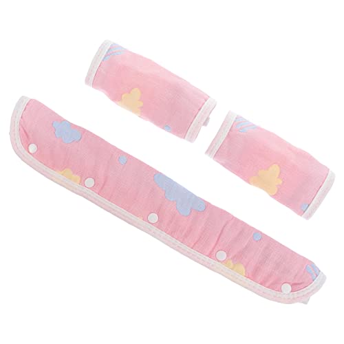 EXCEART 3-Pack Baby Stroller Armrest Belt Covers - Soft Chewable Teething Towels for Drooling Protection - Portable & Washable for Strollers, High Chairs, and Car Seats