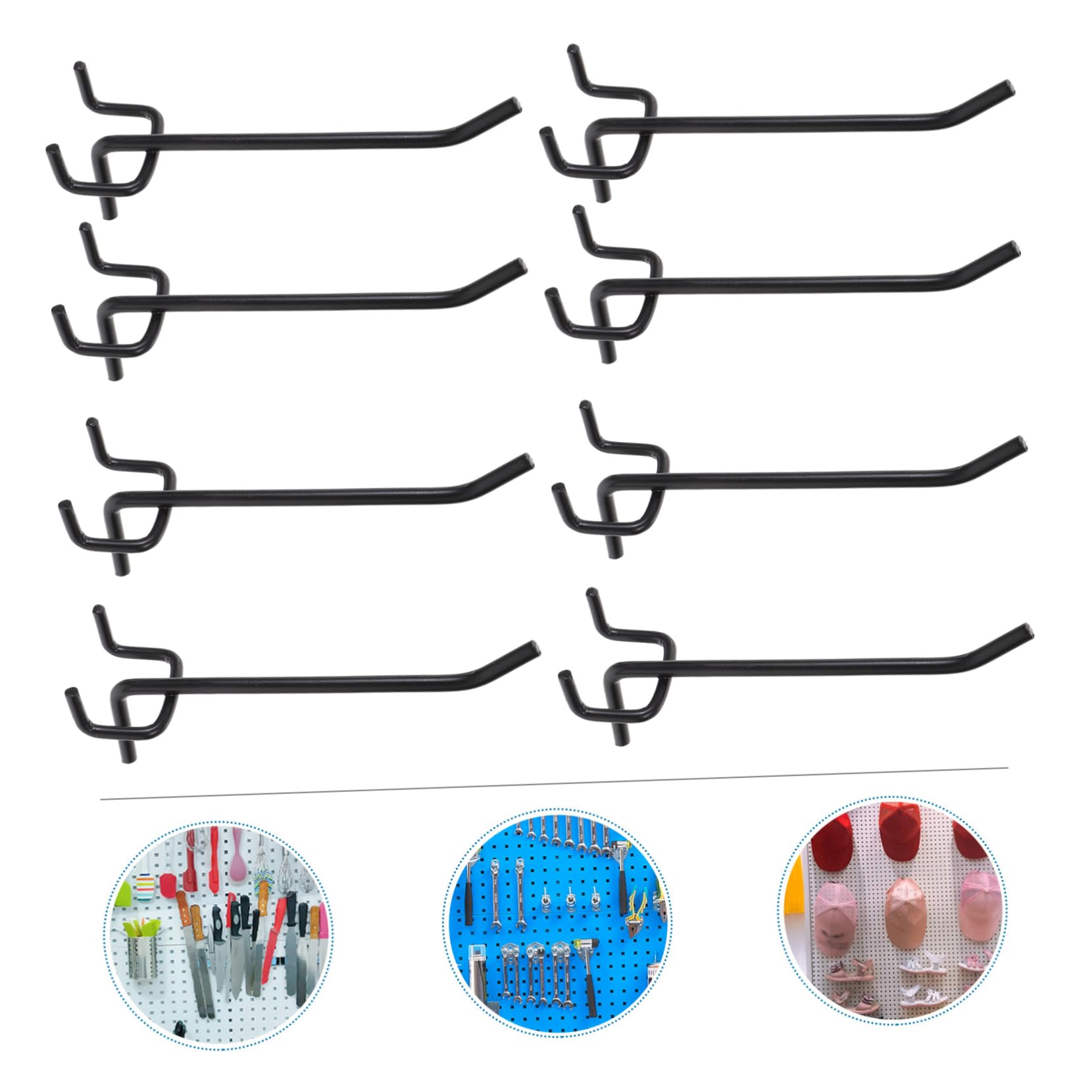 BIUDECO 50-Piece 2 Inch Metal Pegboard Hooks Kit - Heavy Duty Iron Hooks for Wall Organization, Garage Storage & Workshop Tools - Fits Mesh Plates & Pegboard Panels