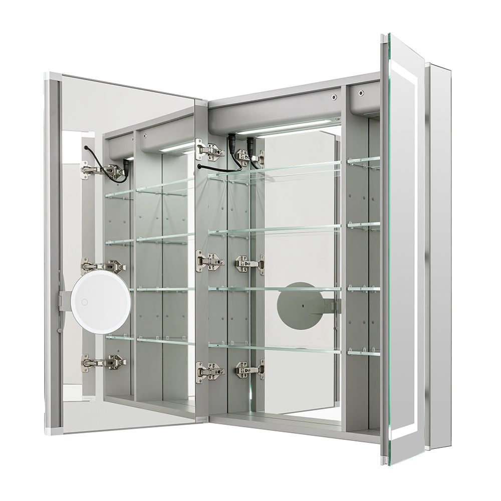 Aquadom Royale Plus 40x30 Inch LED Lighted Bathroom Medicine Cabinet - Modern Mirror Storage with Adjustable Shelves for Bathroom, Bedroom & Vanity Organization