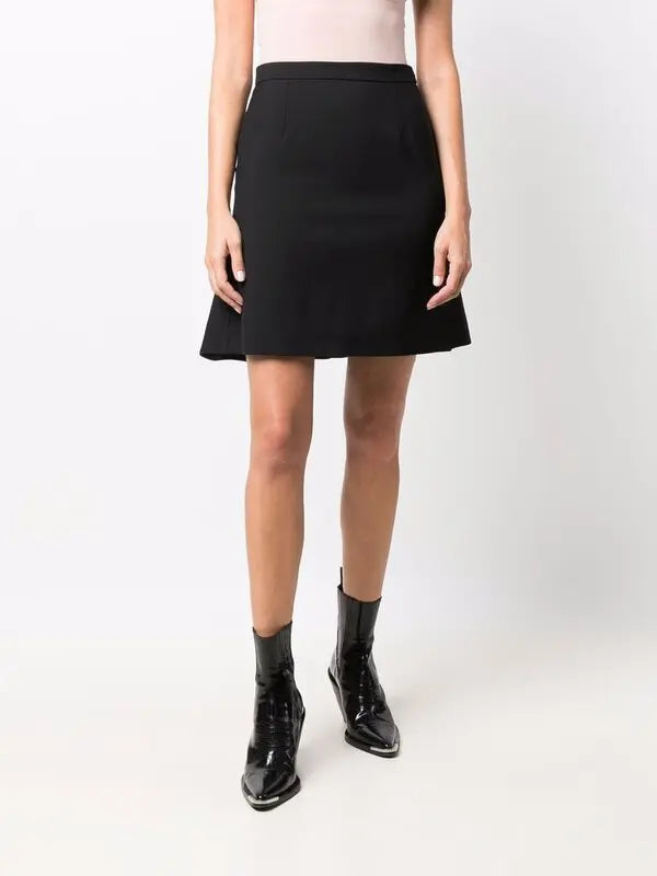 Alexander McQueen High Waisted Ruffle Hem Mini Skirt - Women's Fashion A-Line Pleated Party Skirt for Night Out, Date Night & Special Occasions