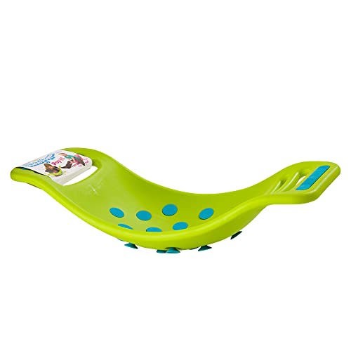 Fat Brain Toys Teeter Popper - Wobble Balance Board for Kids, Green | Fun Indoor/Outdoor Active Play for Toddlers & Preschoolers