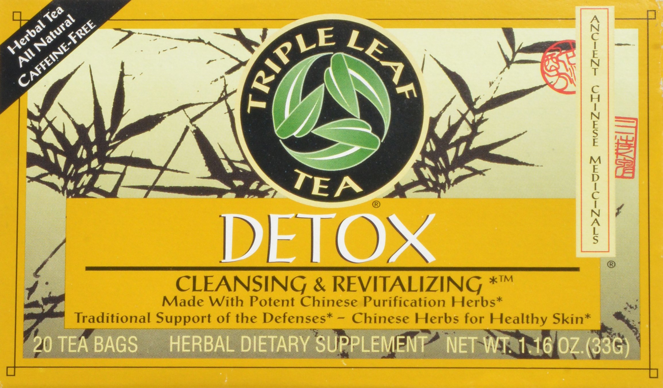 Triple Leaf Detox Tea - Herbal Cleanse & Liver Support - 20 Tea Bags - Natural Detoxification for Weight Loss & Digestive Health - Perfect for Morning Routine & Post-Meal Wellness