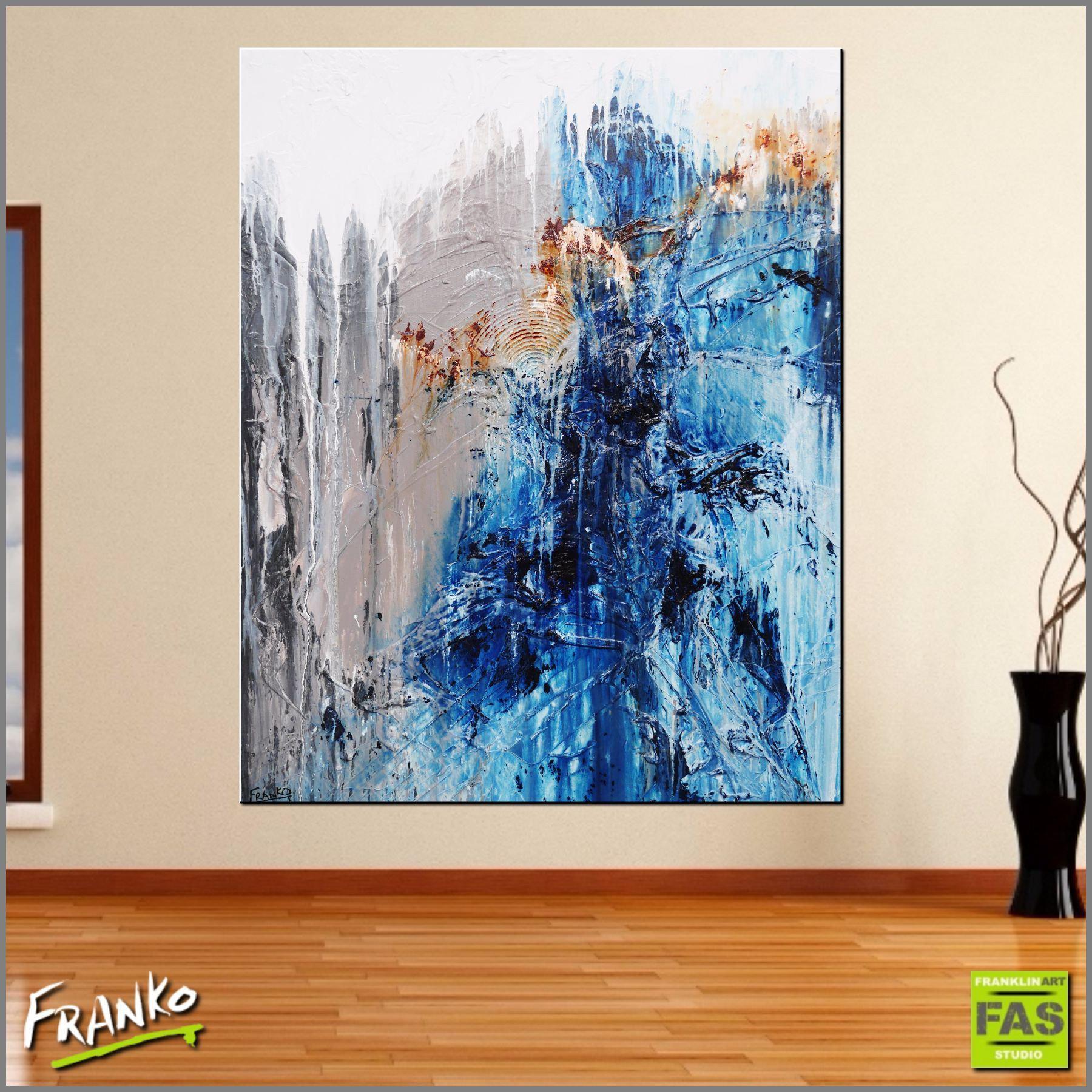 Blue Abstract Painting 120cm x 150cm - Modern Wall Art for Living Room, Bedroom & Office Decor | Everything Is Blue Canvas Art