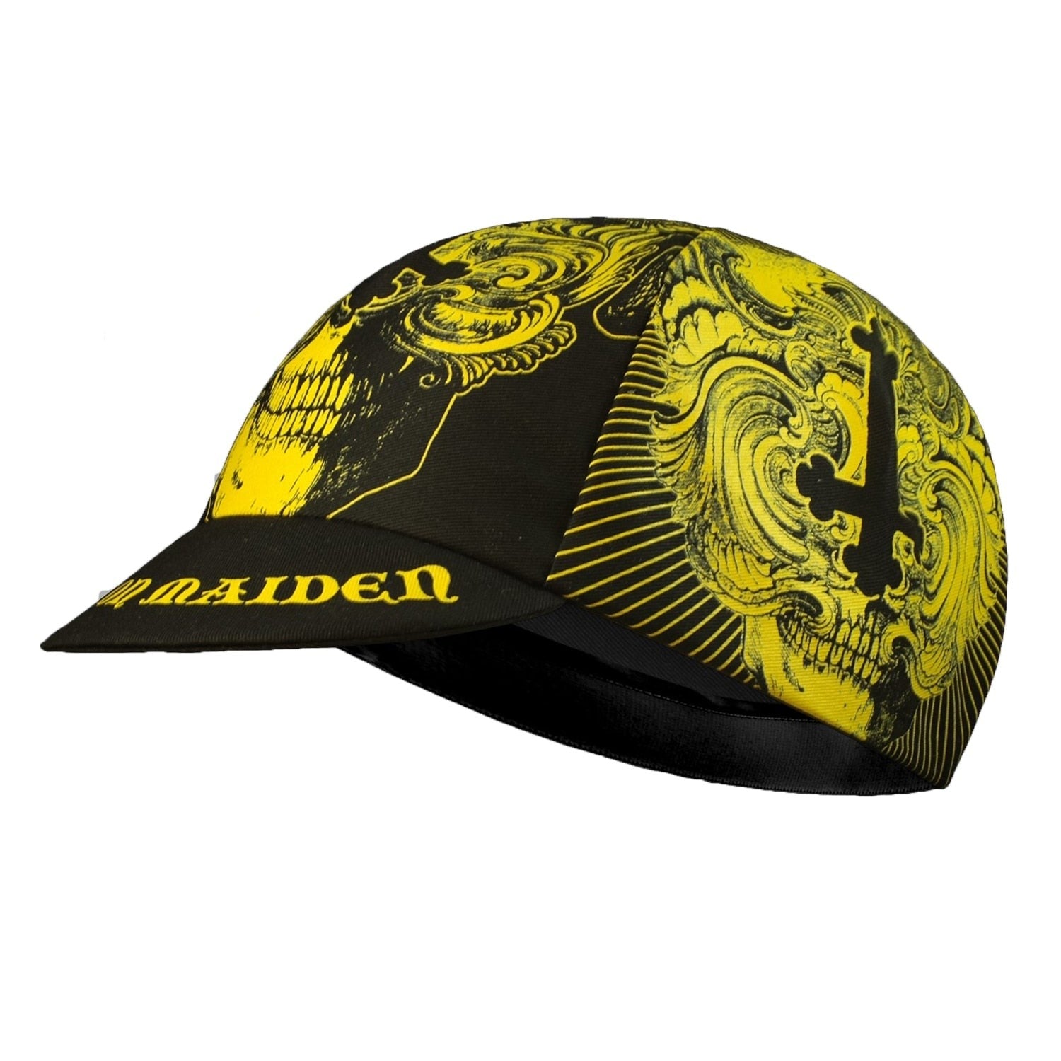 Black Gold Skull Cross Cycling Cap - Quick Dry Polyester/Fleece Balaclava for Men - Perfect for Road Biking, Motorcycle Riding & Winter Sports