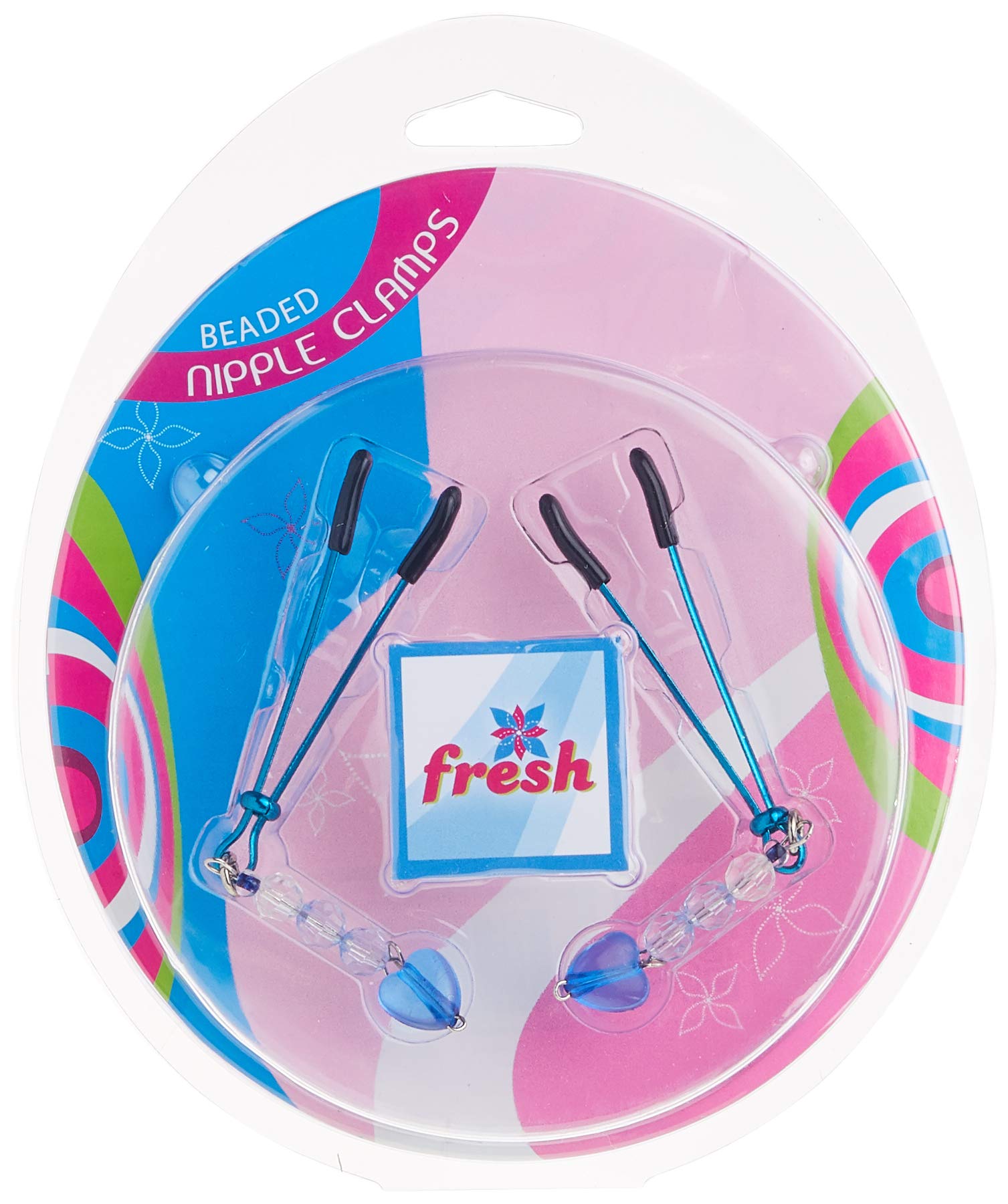 Sensual Blue Nipple Clamps with Beaded Tweezer & Heart Charm - Adjustable BDSM Toy for Couples, Sensual Play & Adult Fantasy - Perfect for Spicing Up Intimate Moments, Role Play & Kinky Gifts - Great for Bedroom Fun, Bachelorette Parties & Romantic Getaways - Ideal for Couples Bonding, Sensual Exploration & Enhancing Your Love Life