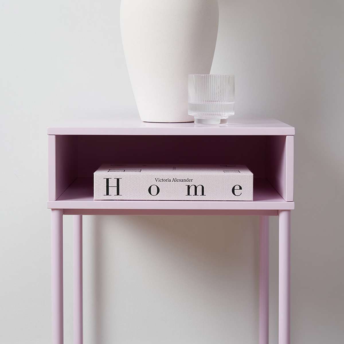 Modern Jude Nightstand with Drawer - Stylish Lilac Bedside Table for Bedroom, Living Room & Office - Perfect for Storage & Decor