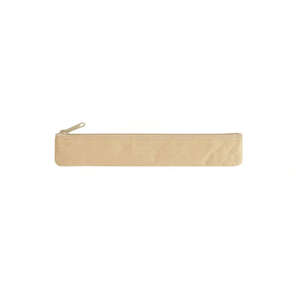 Katazome Pencil Case - Japanese Handmade Seigaiha Pattern Pen Holder for School, Office & Travel | Made in Japan