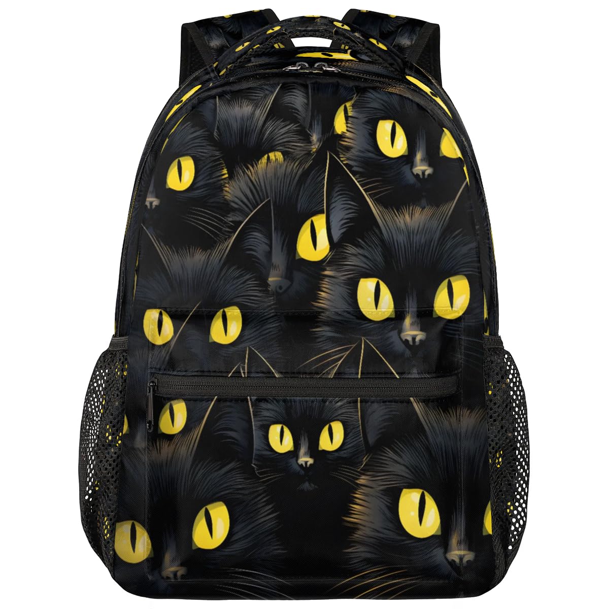 Pardick Black Cat Eyes Backpack for Girls & Boys - Waterproof Travel & School Backpack with Laptop Compartment & Multiple Pockets | Perfect for Teens, Kids, College Students & Daily Commute