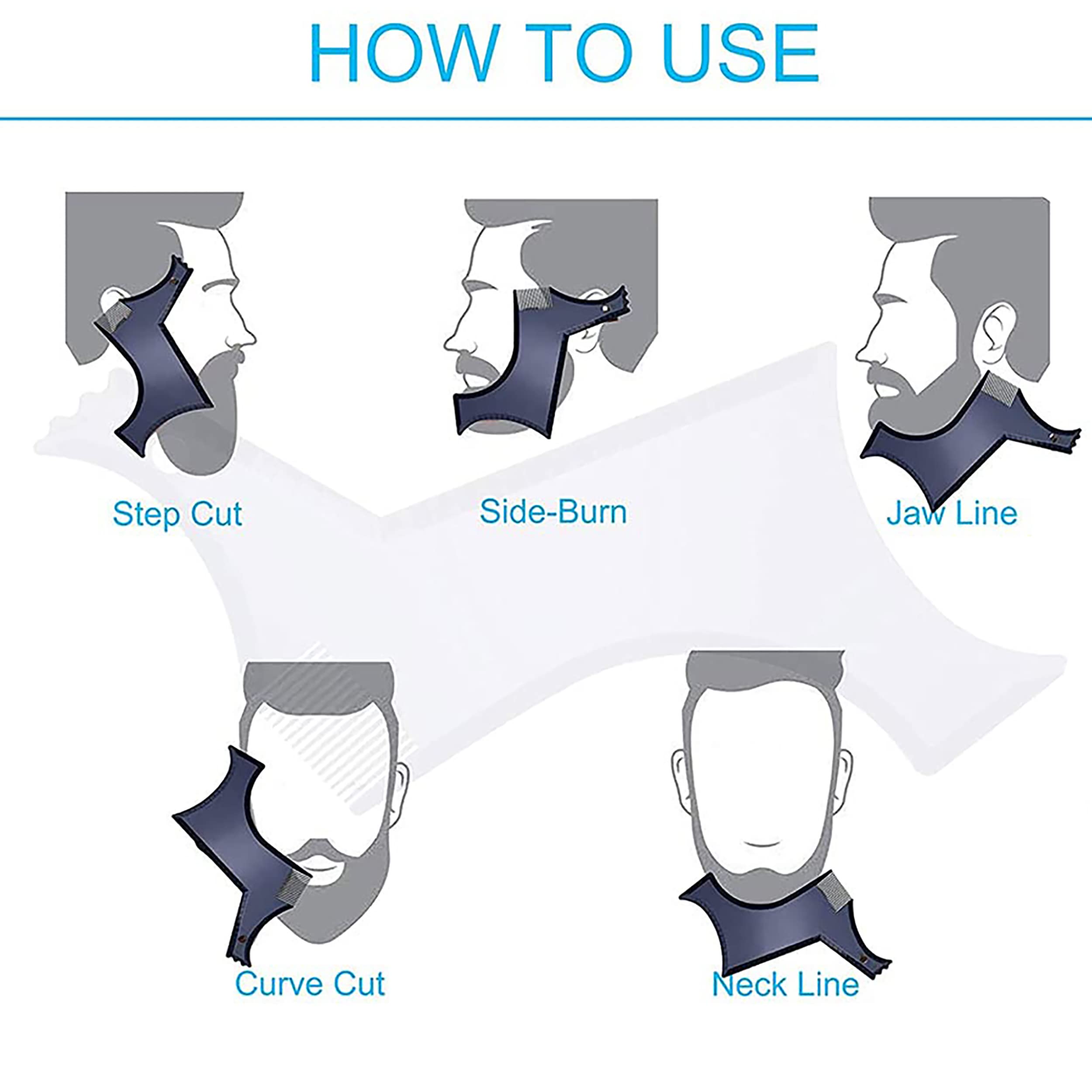 MAPPERZ Professional Beard Shaper Kit for Men - Black Beard Grooming Tool with Comb for Precise Trimming | Perfect for Home & Salon Use | Great Gift for Father's Day & Grooming Enthusiasts
