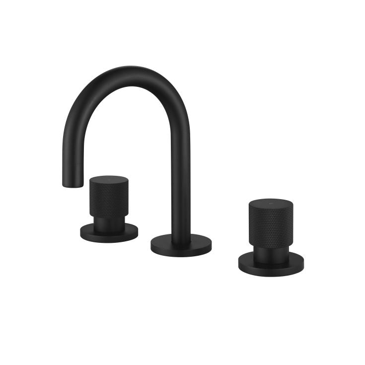 Cadence 1/4 Turn Single Handle Bathroom Sink Faucet in Matte Black - Modern Waterfall Spout for Bathroom Vanity and Powder Room
