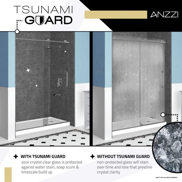 Anzzi SD AZ14 01MB Frameless Shower Door 72