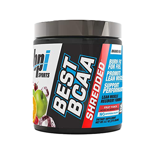 Bpi Sports Best BCAA Shredded Supplement - Fruit Punch Flavor for Muscle Recovery & Fat Loss | Pre-Workout & Post-Workout Drink for Athletes & Fitness Enthusiasts