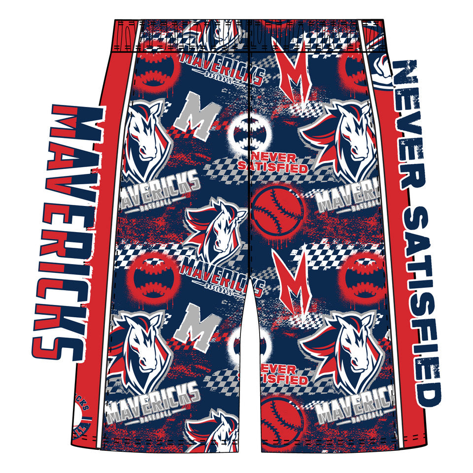 Boys & Men's Mavericks Baseball Shorts - 1 of Each Color | Comfortable & Durable for Baseball Games, Practice & Casual Wear