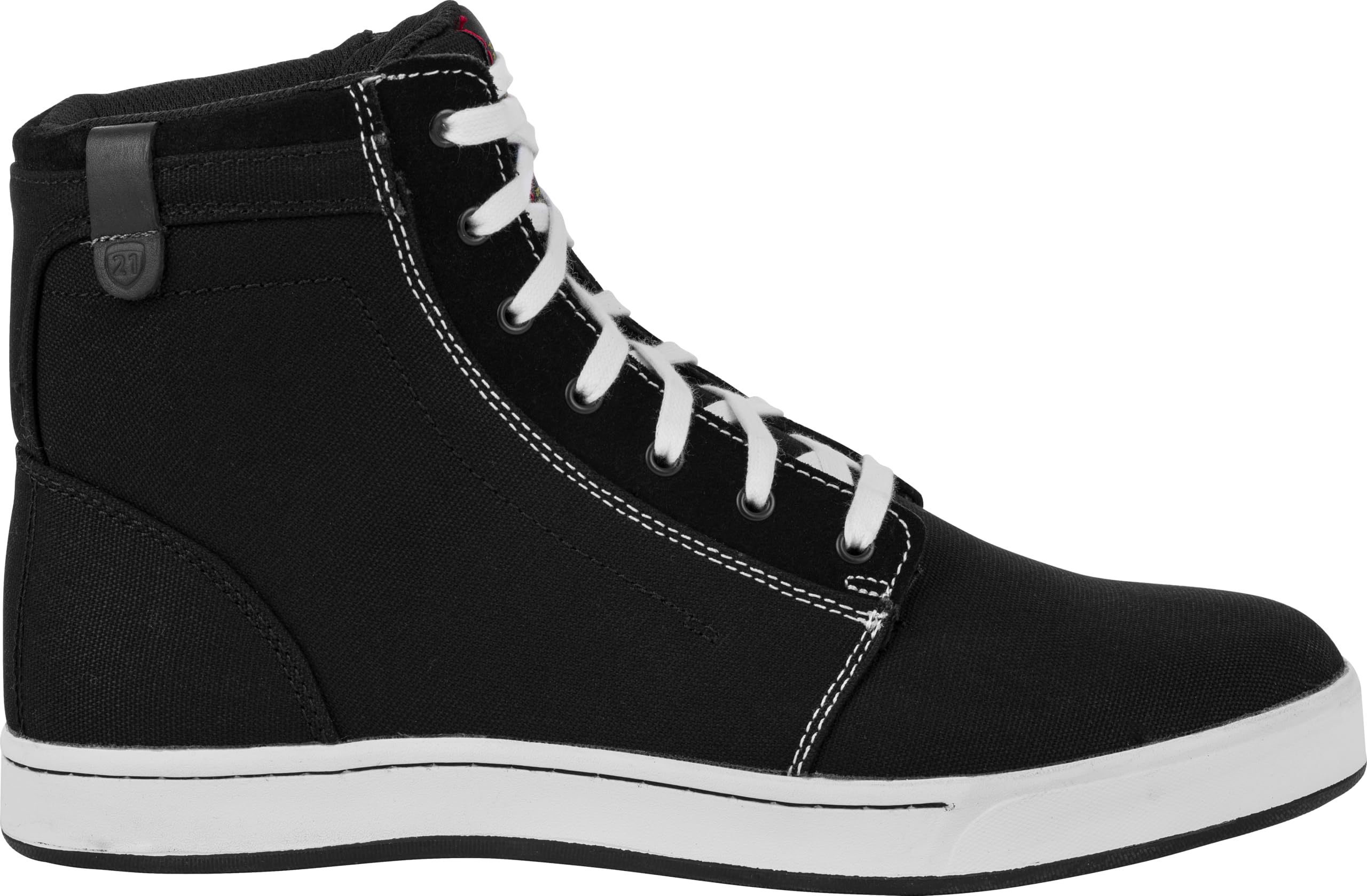 Highway 21 Axle Motorcycle Boots - Men's Black/White Cruiser Shoes with Breathable Mesh Liner & Reinforced Toe/Heel Protection - Perfect for Long Rides & Biker Events