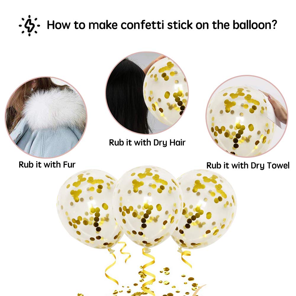 50pcs 12 Inch Black Gold Silver Metallic Latex Balloons with Ribbon - Premium Thick Confetti Party Balloons for Wedding, Birthday, Baby Shower Decorations - Perfect for Anniversary Celebrations, Graduation Parties & Holiday Events